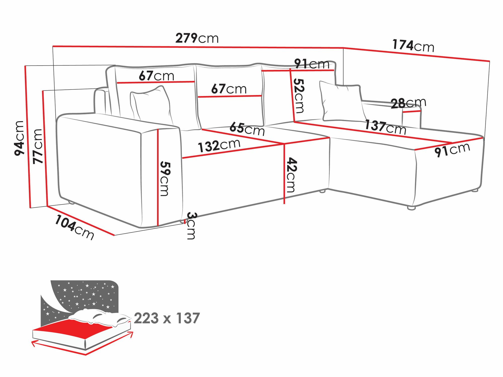 Hoekbank Clovis 108 (Poso 14)