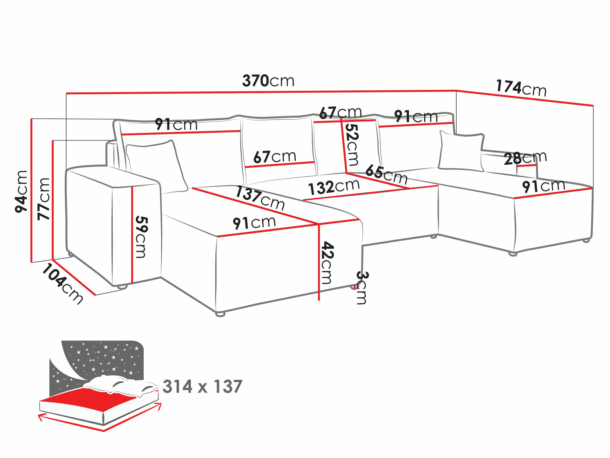 Hoekbank Clovis 109 (Poso 14)