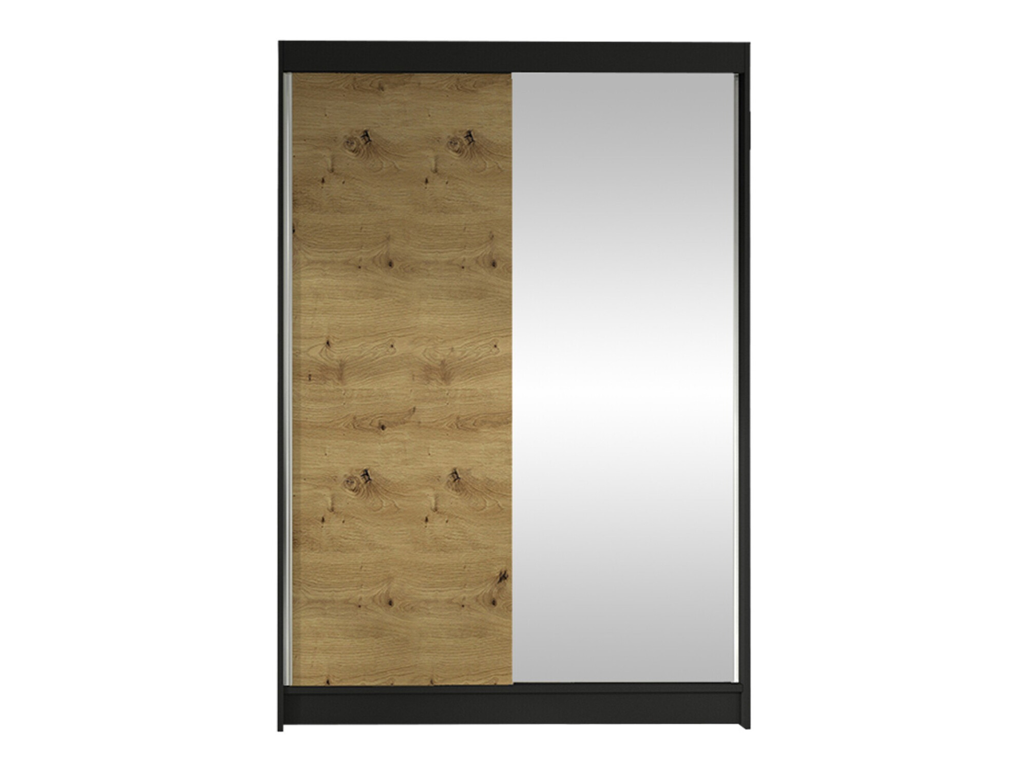 Kledingkast Closico Salvor I (Zwart + Artisan eiken)