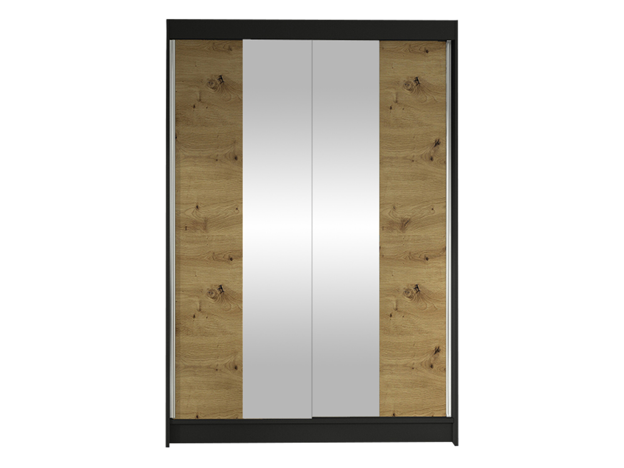 Kledingkast Closico Salvor II (Zwart + Artisan eiken)