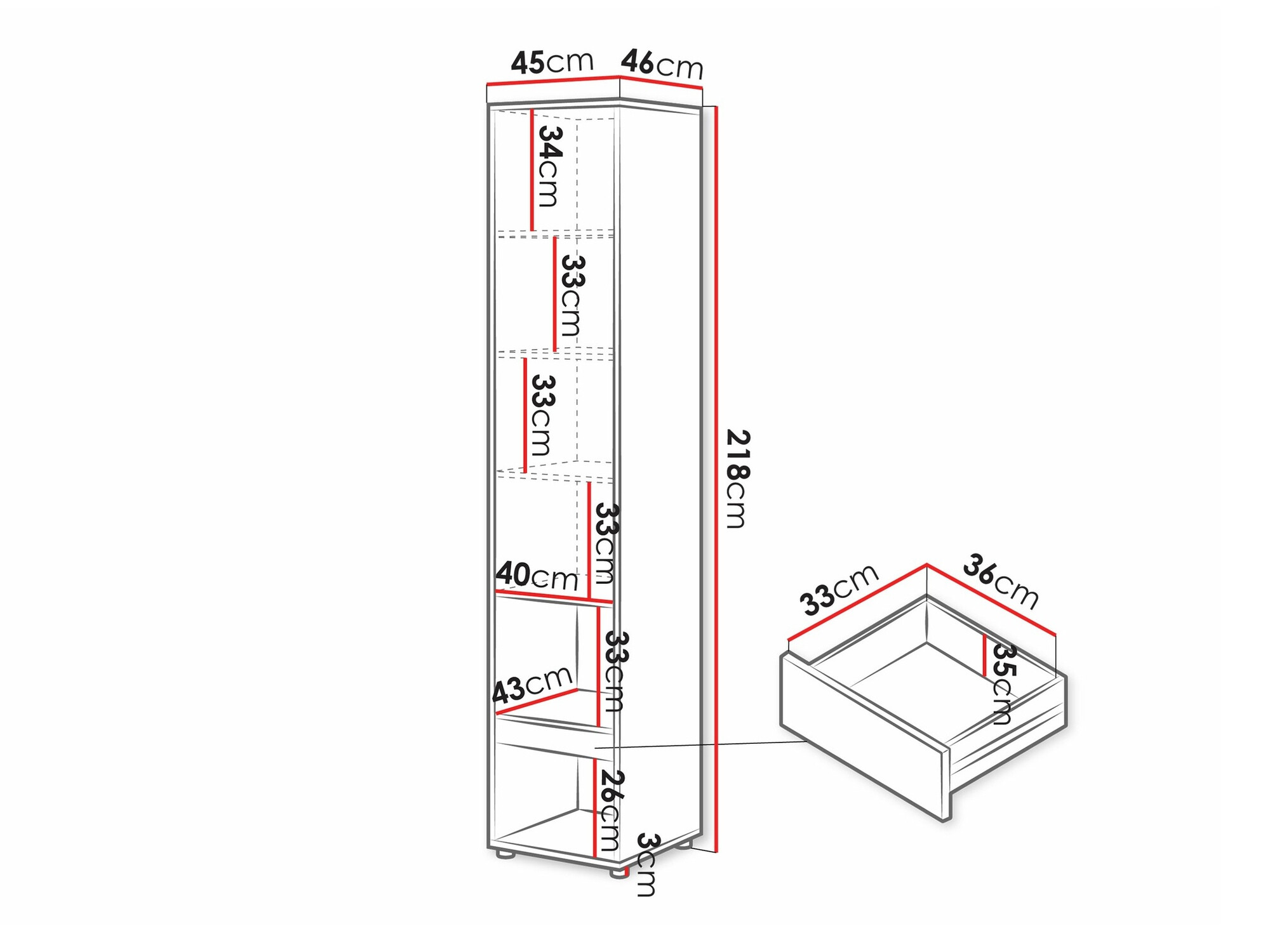 Meubelset Concept Pro Lenart XI (Glanzend wit + Wit)