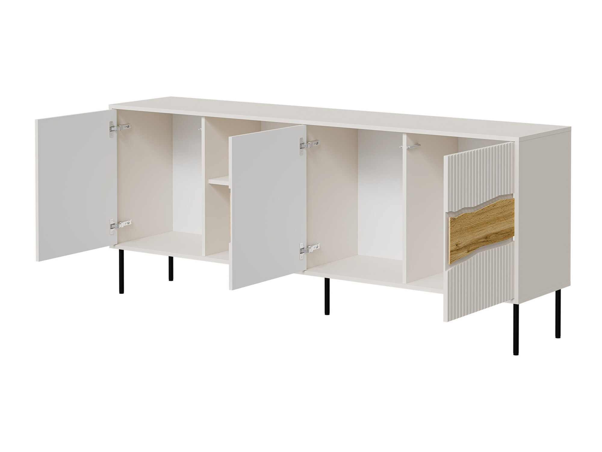 Woonkamerset Monevare 105 (Zwart + Wotan eik)