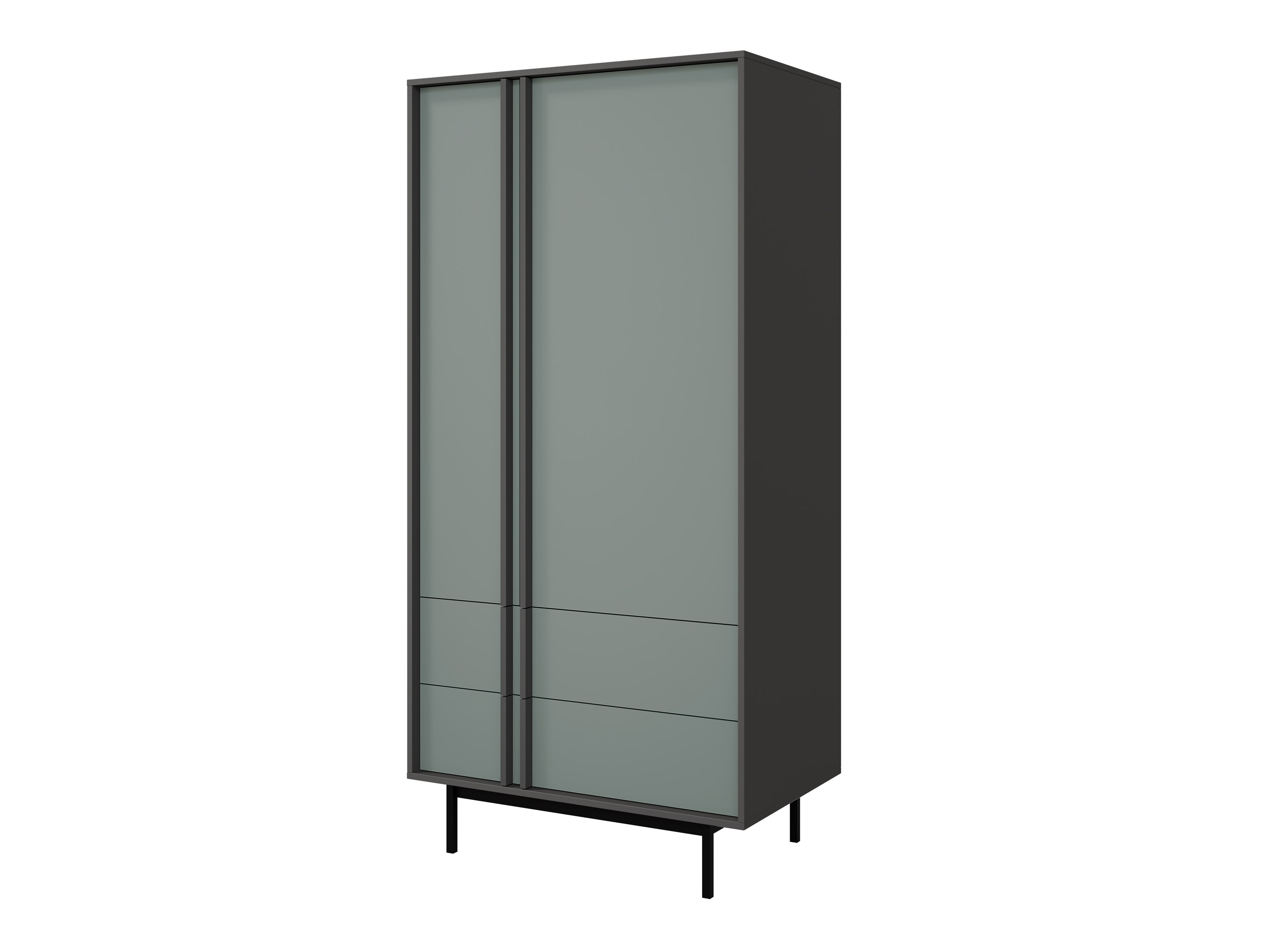 Kledingkast Levali 100 (Stoffig groen)