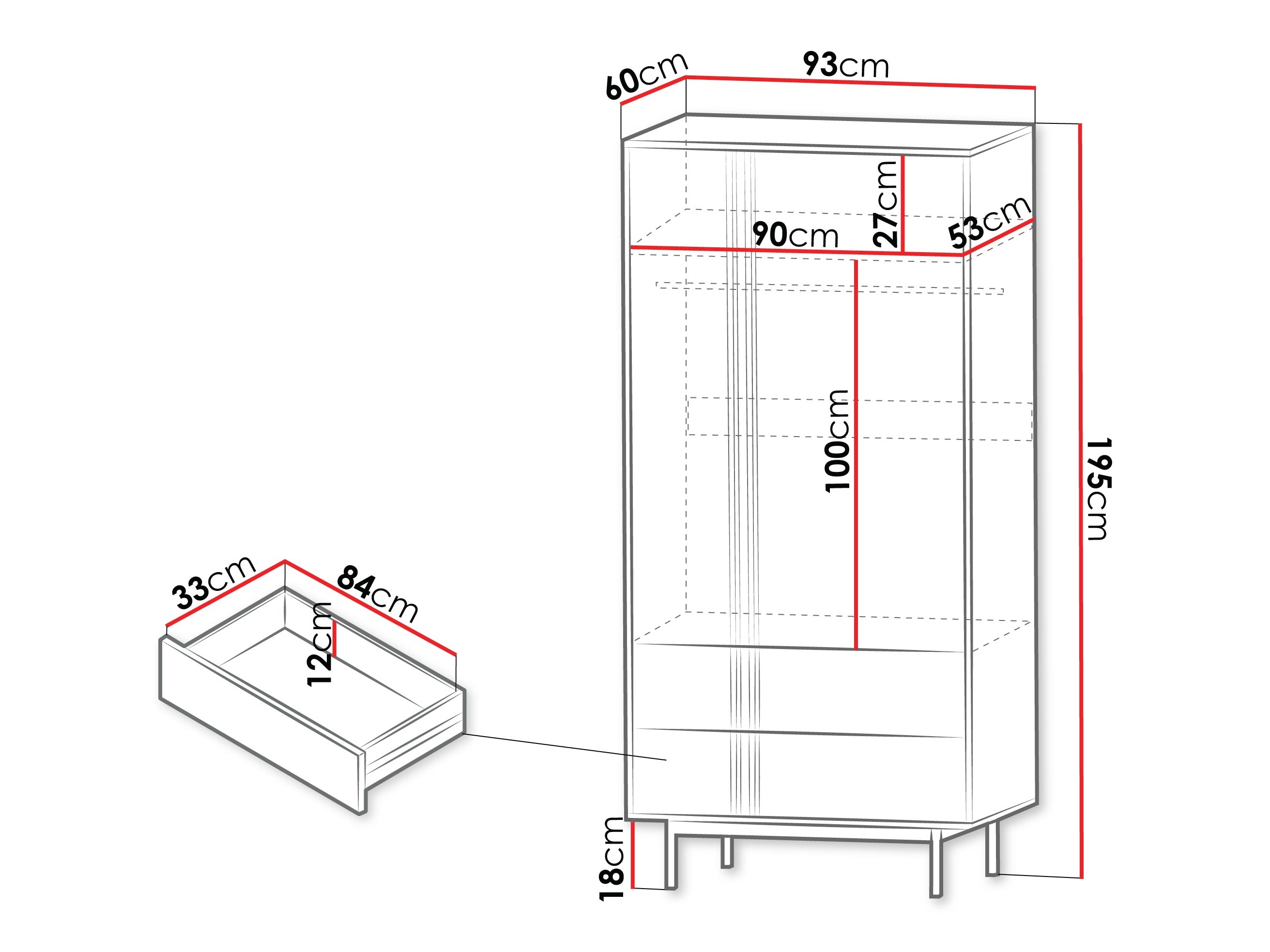 Kledingkast Levali 100 (Stoffig groen)