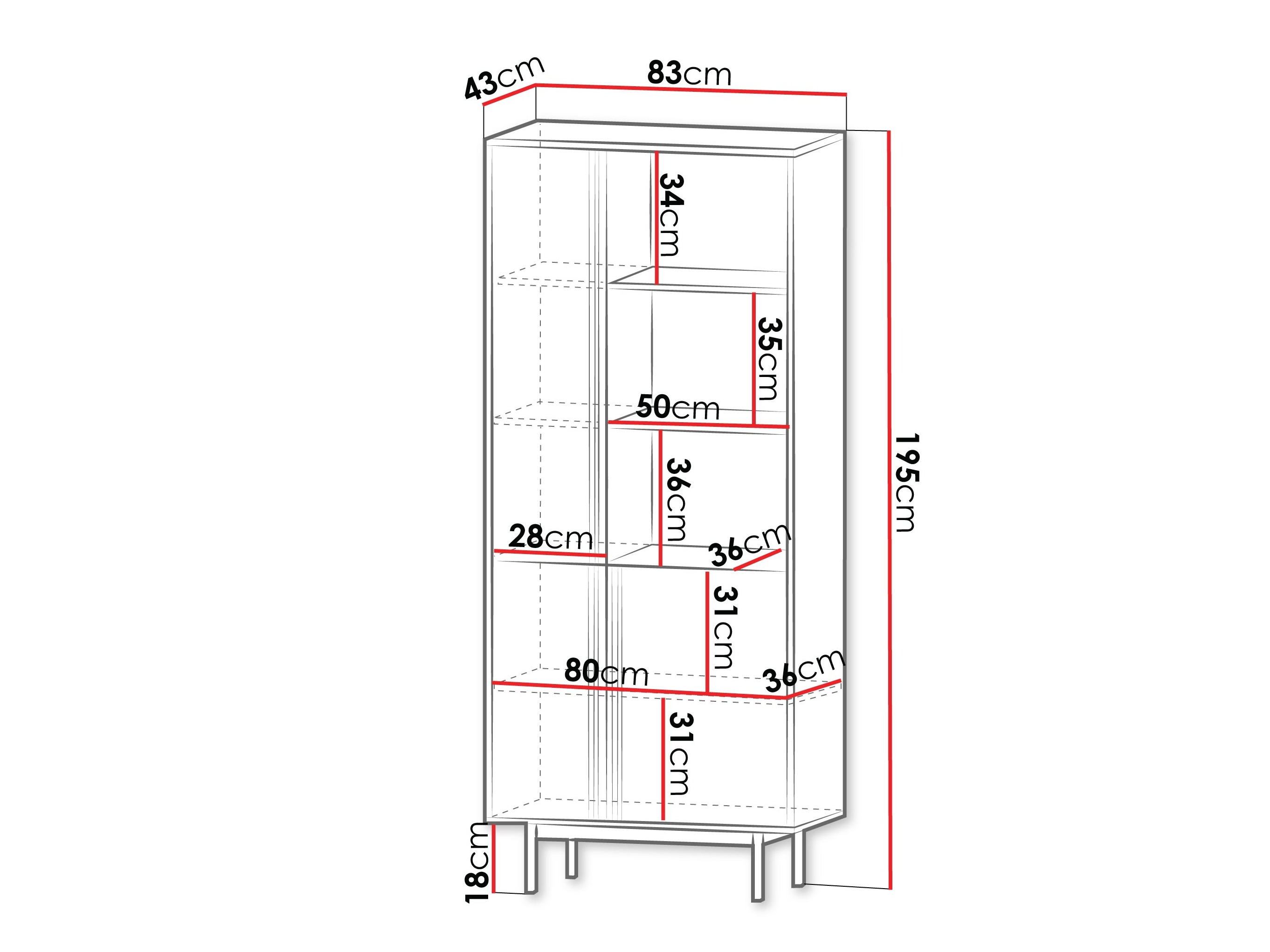 Boekenkast Levali 101 (Beige)
