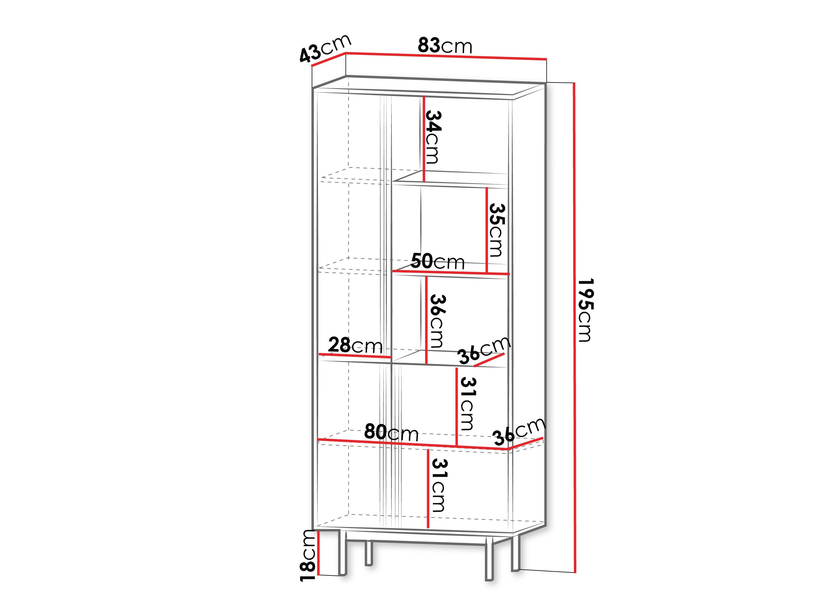 Boekenkast Levali 101 (Eiken)