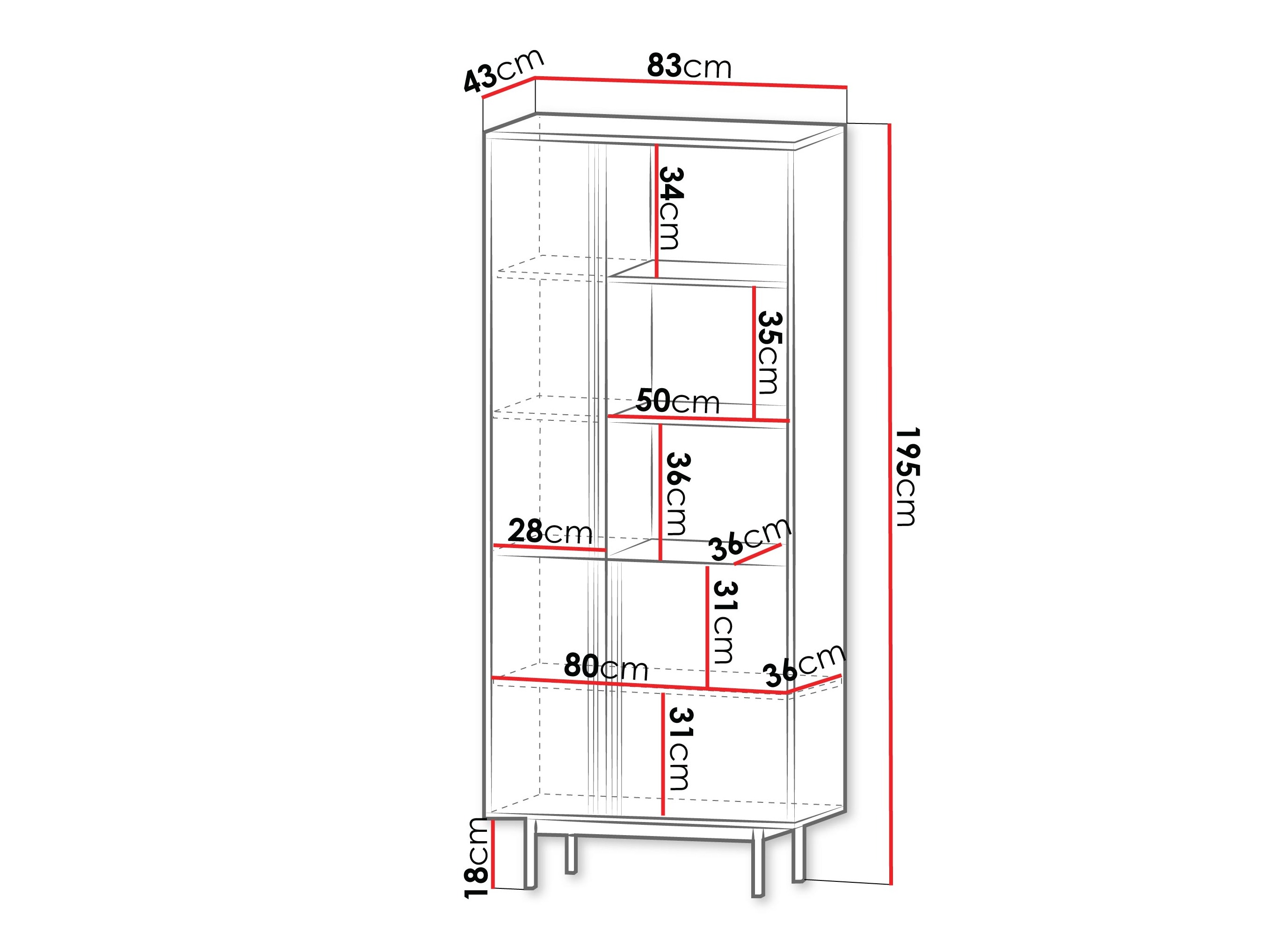 Boekenkast Levali 101 (Stoffig groen)