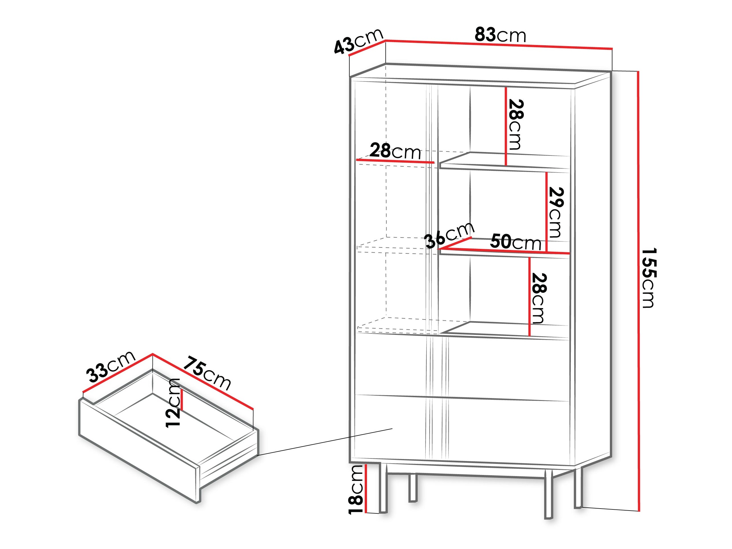 Boekenkast Levali 103 (Eiken)
