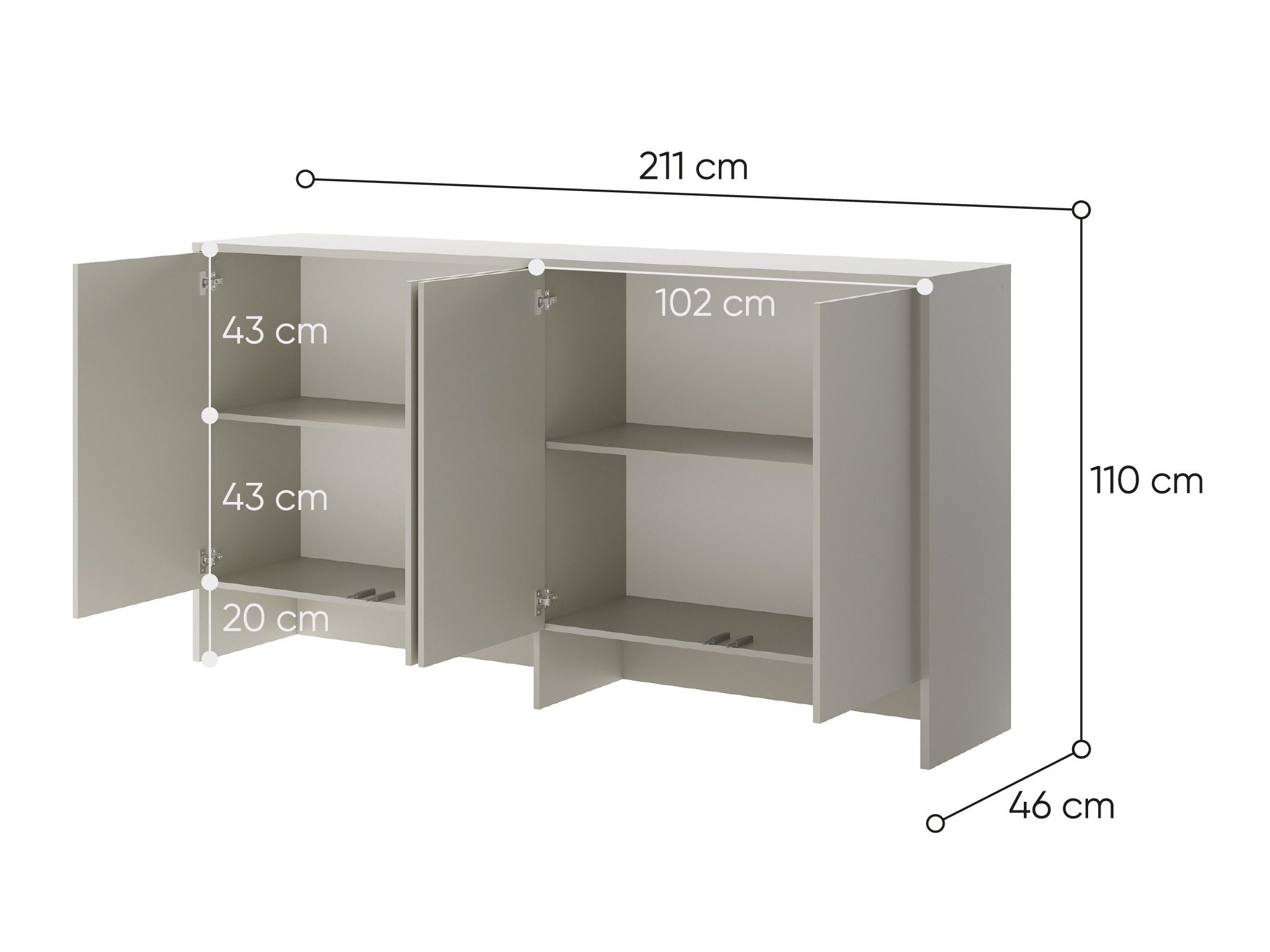 Dressoir Concept Pro Lenart Levfere 120 (Kasjmier)