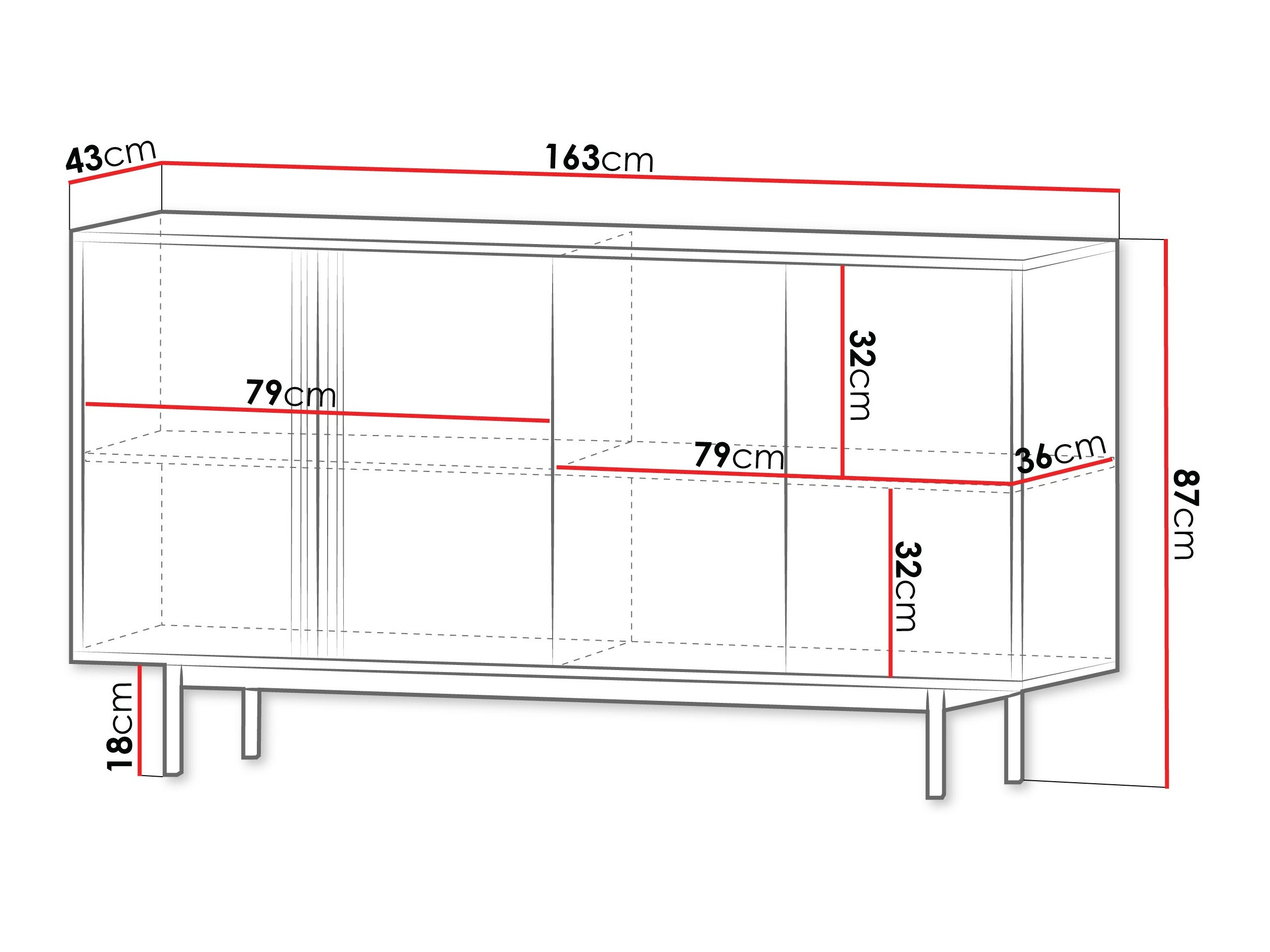 Dressoir Levali 105 (Eiken)