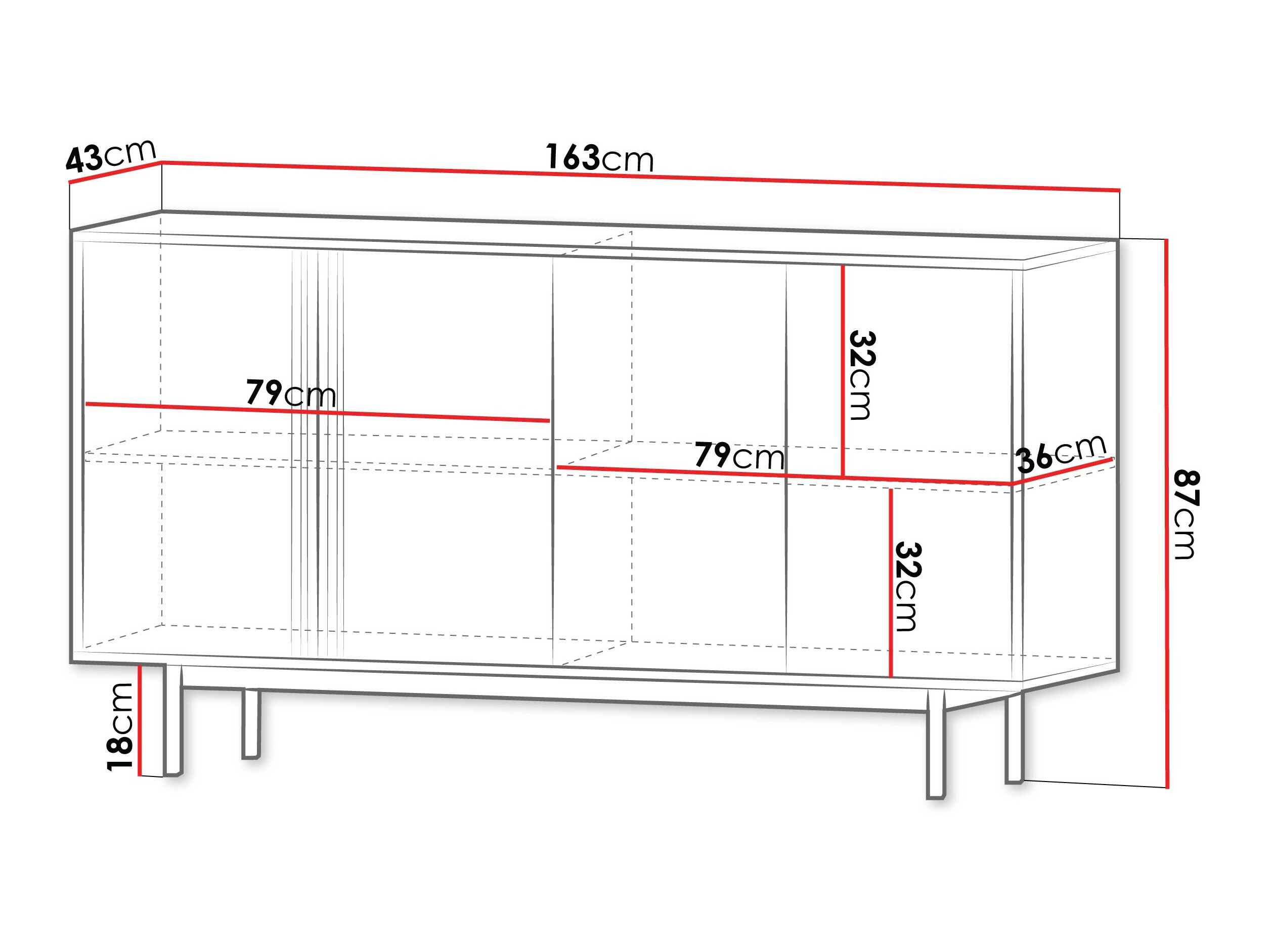 Dressoir Levali 105 (Stoffig groen)