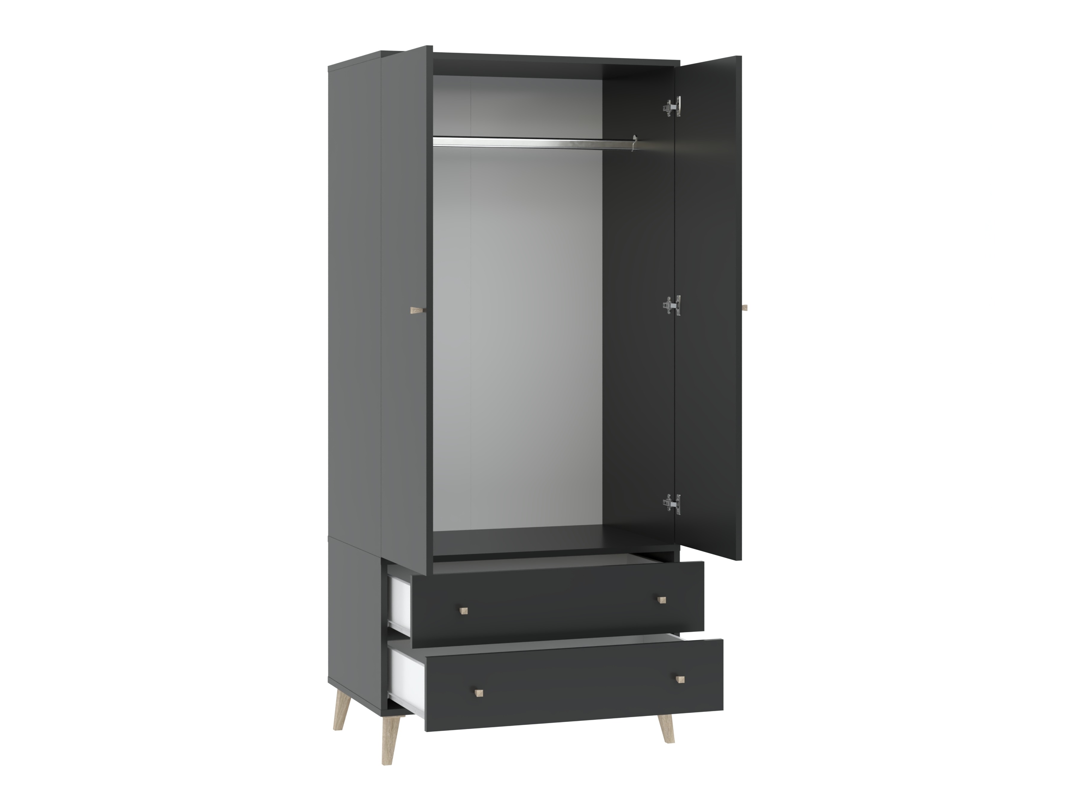 Kledingkast Bristol 224 (Antraciet)