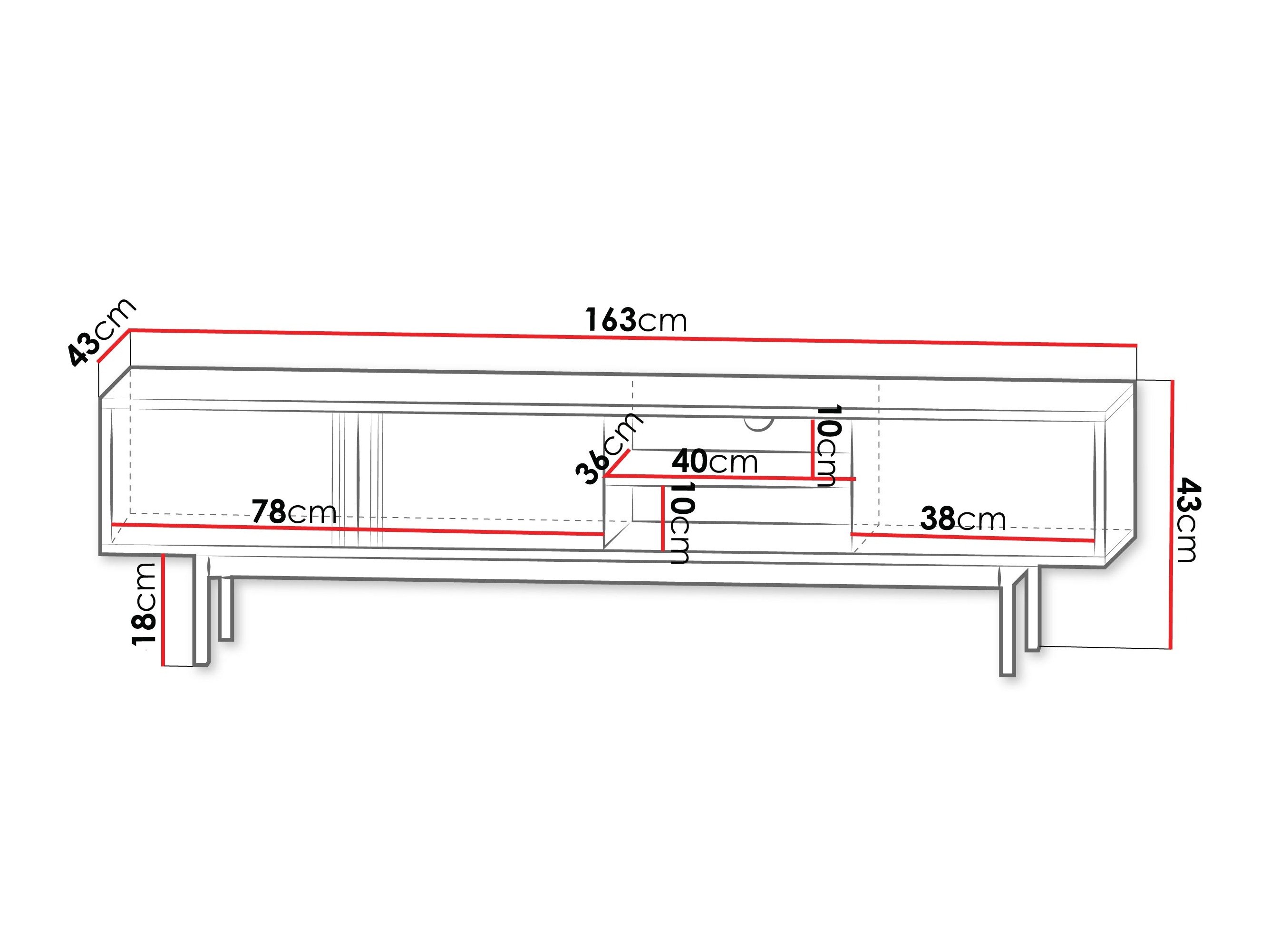 TV-meubel Levali 108 (Eiken)