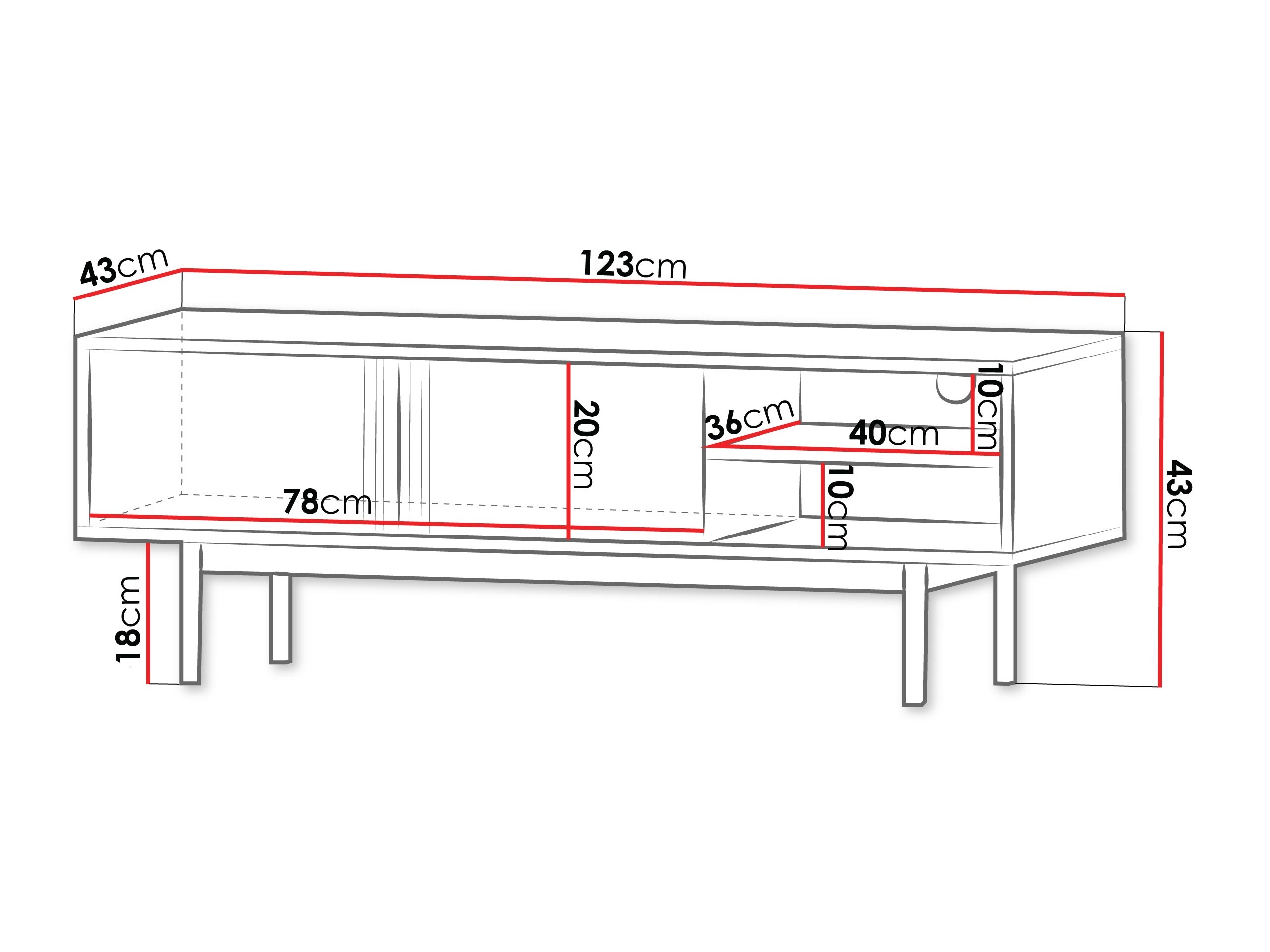 TV-meubel Levali 109 (Eiken)