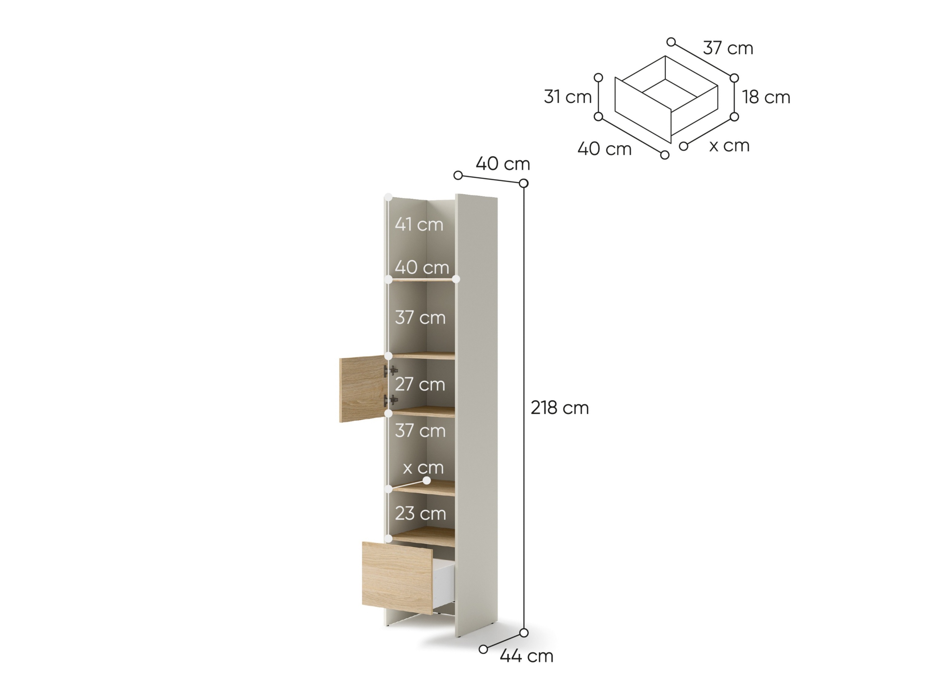 Boekenkast Concept Pro Lenart Levfere 147 (Kasjmier + Eiken)
