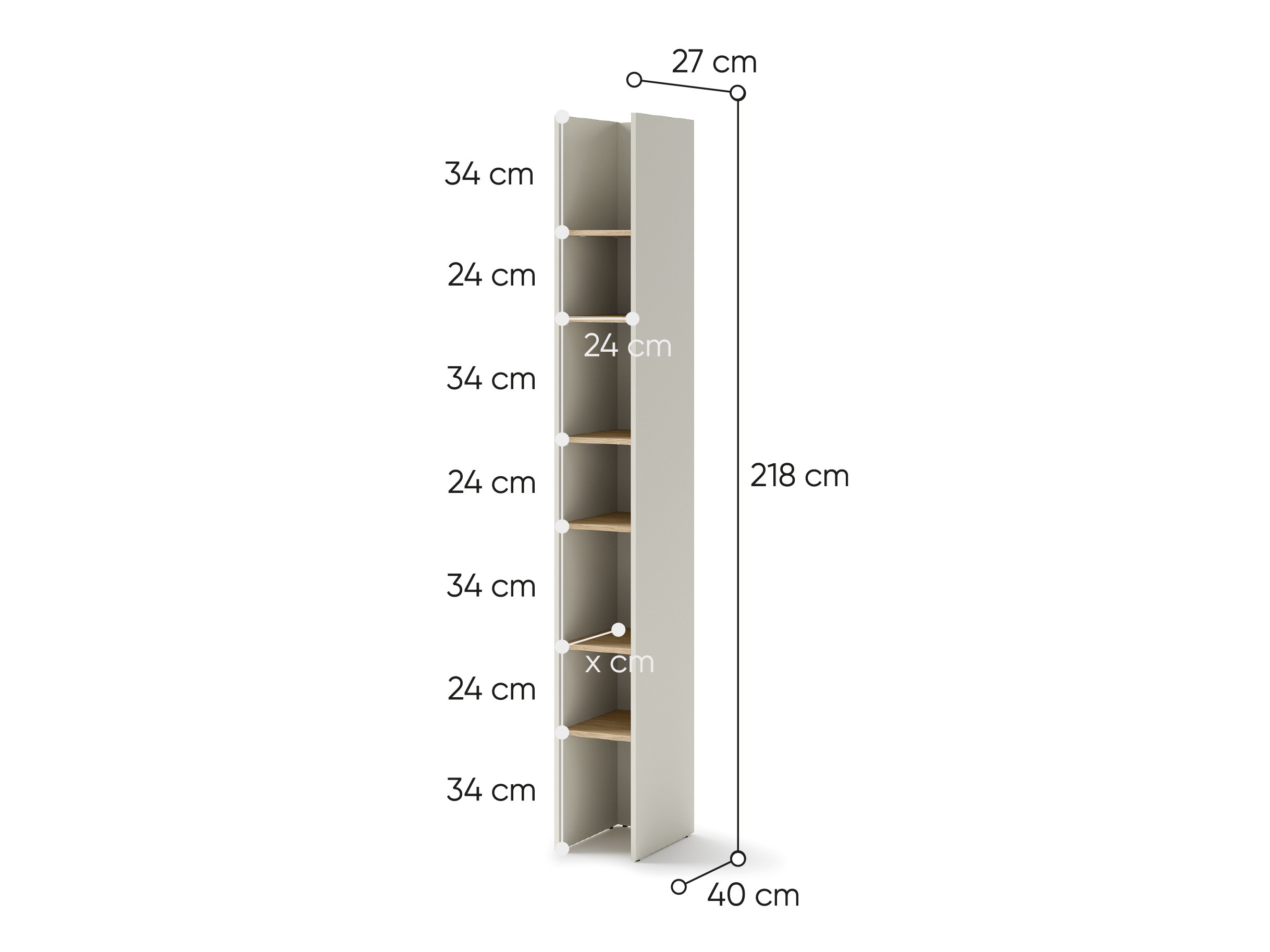 Boekenkast Concept Pro Lenart VII (Wit + Artisan eiken)