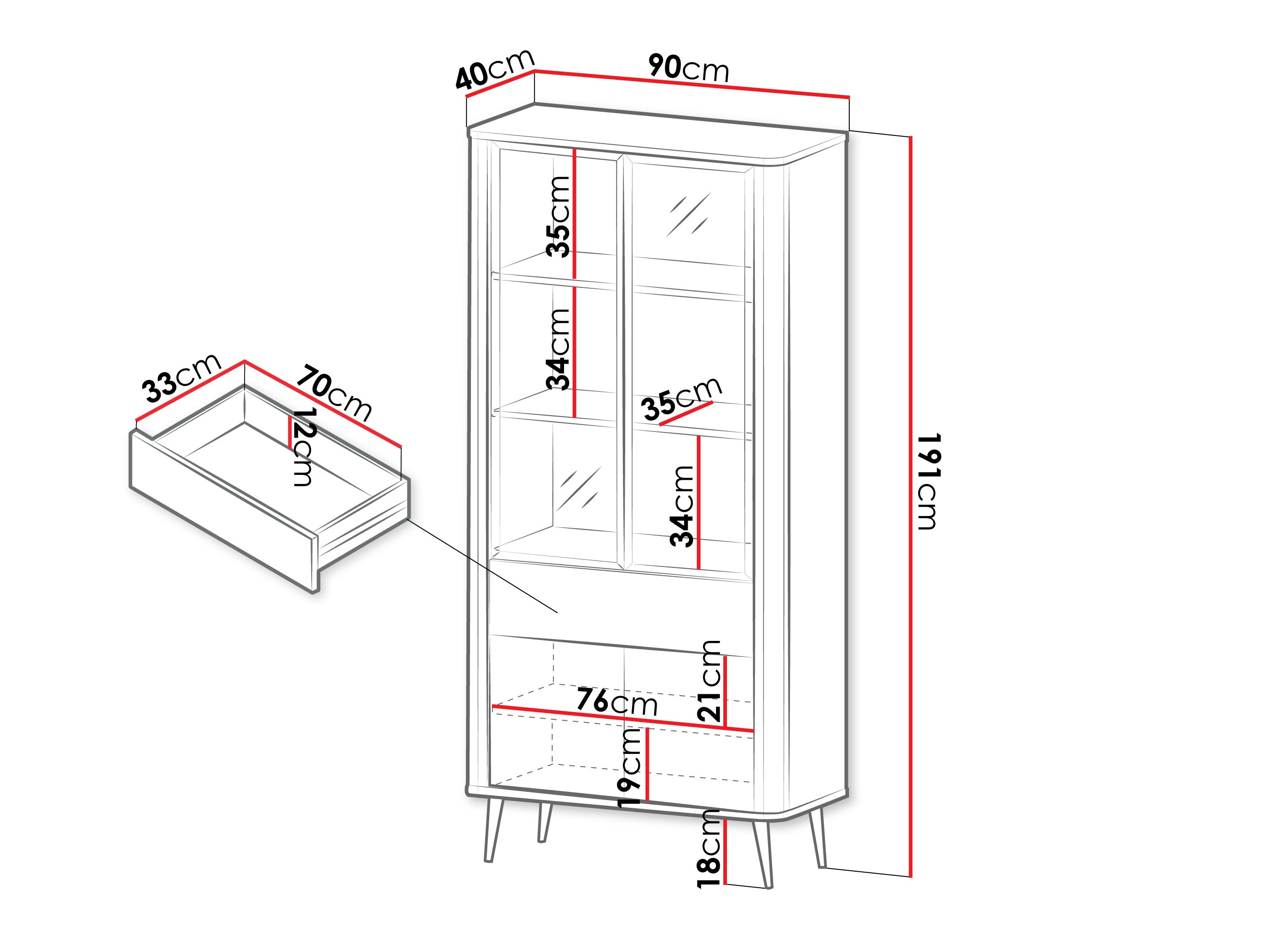 Boekenkast Lufela 101 (Kasjmier + Grijs marmer)