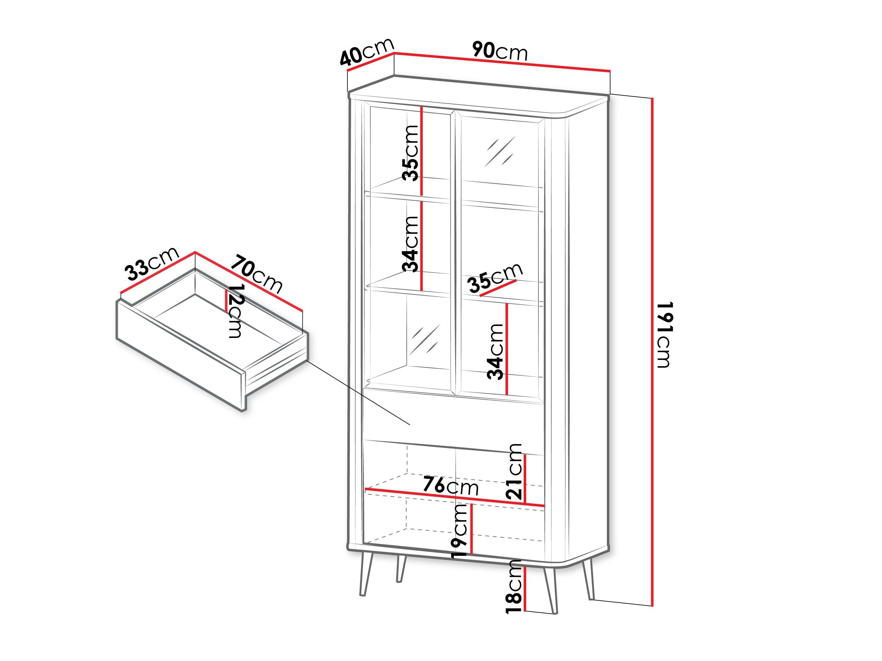 Boekenkast Lufela 101 (Kasjmier + Notenhout)