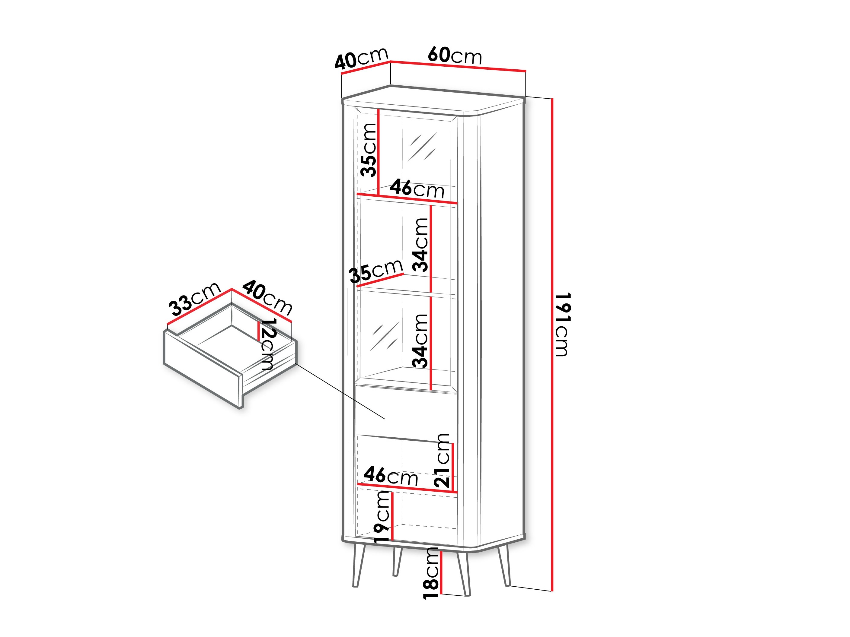Boekenkast Lufela 102 (Kasjmier + Notenhout)