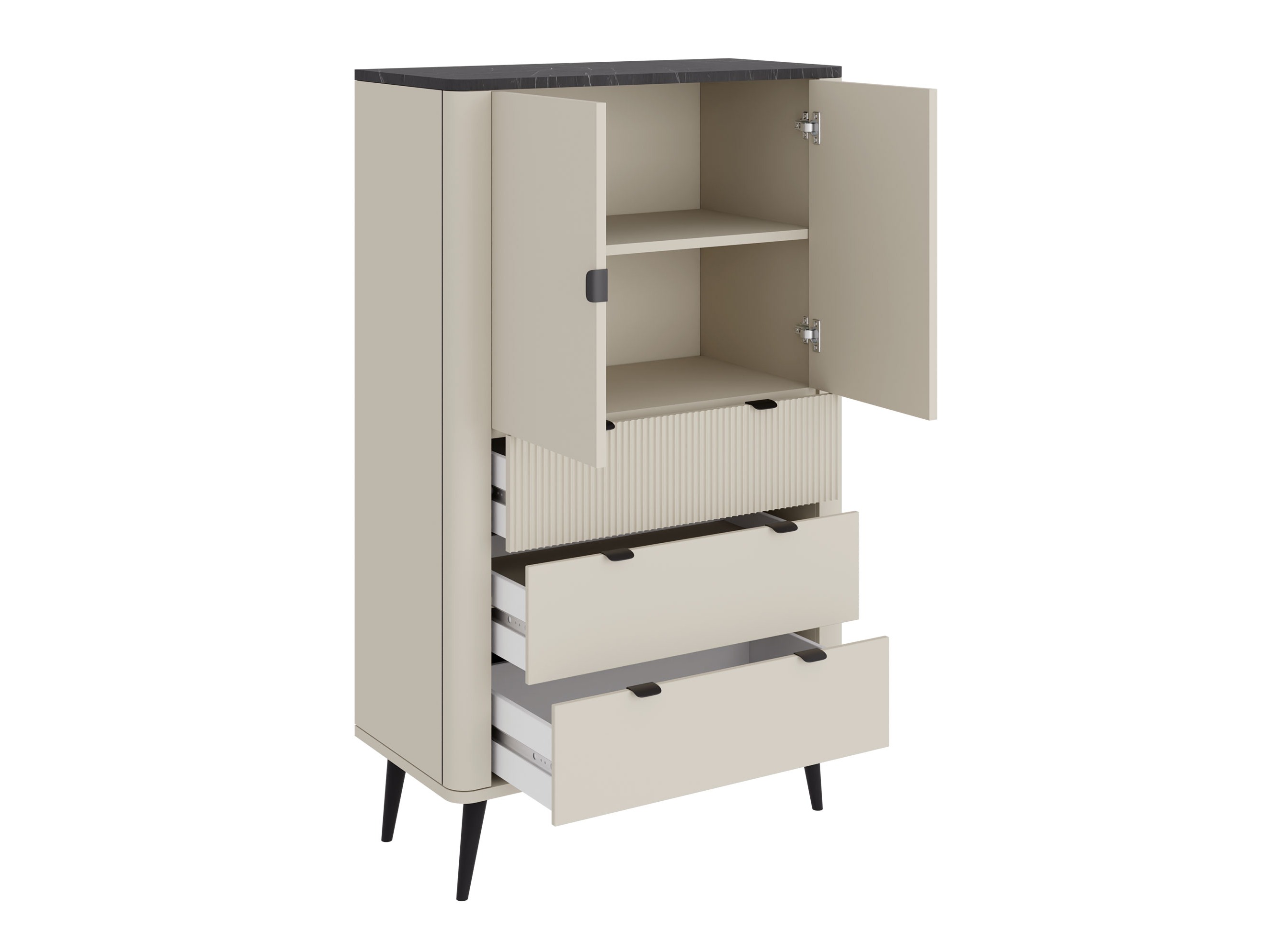 Boekenkast Lufela 104 (Kasjmier + Notenhout)