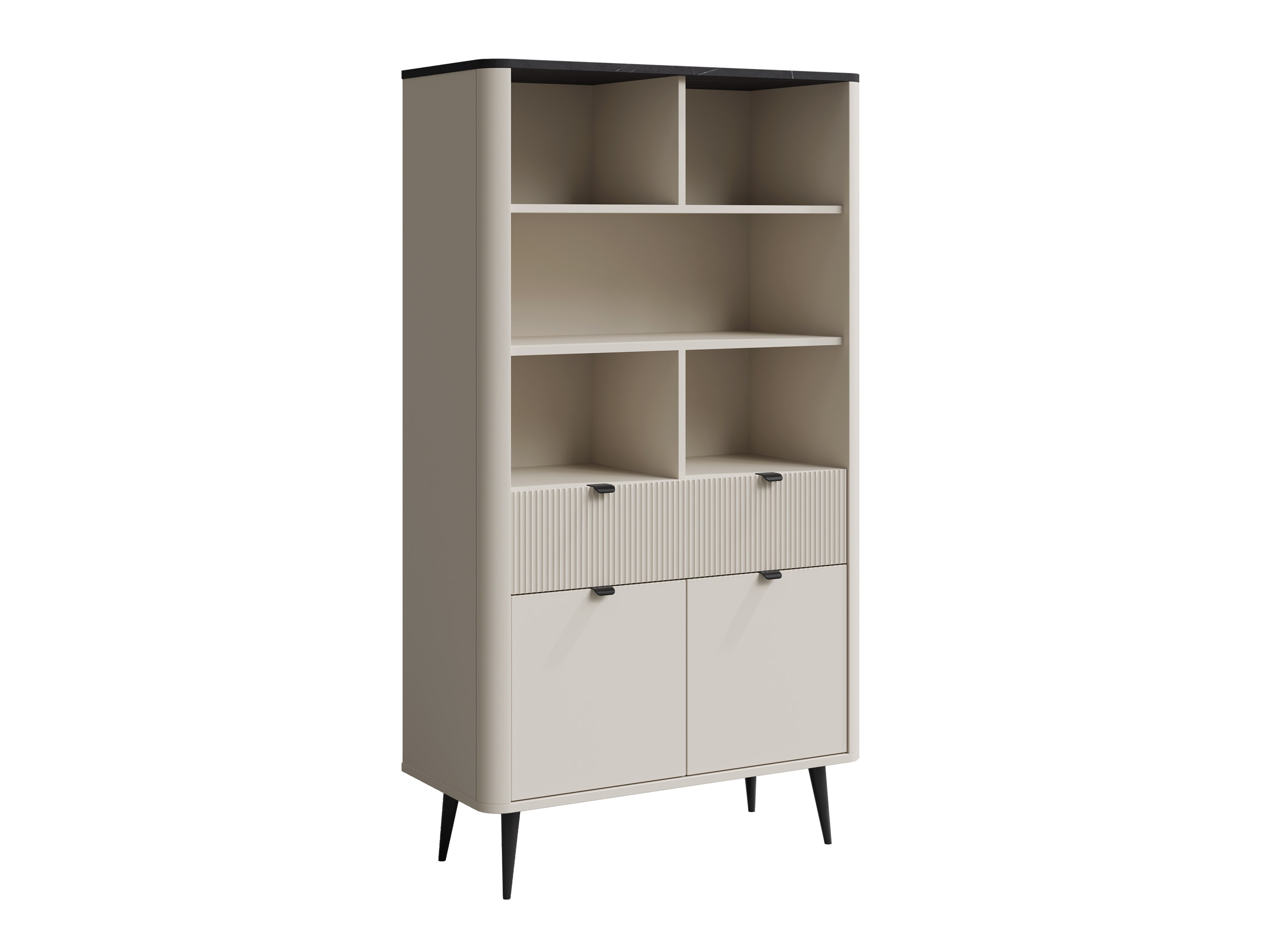 Boekenkast Lufela 108 (Kasjmier + Grijs marmer)