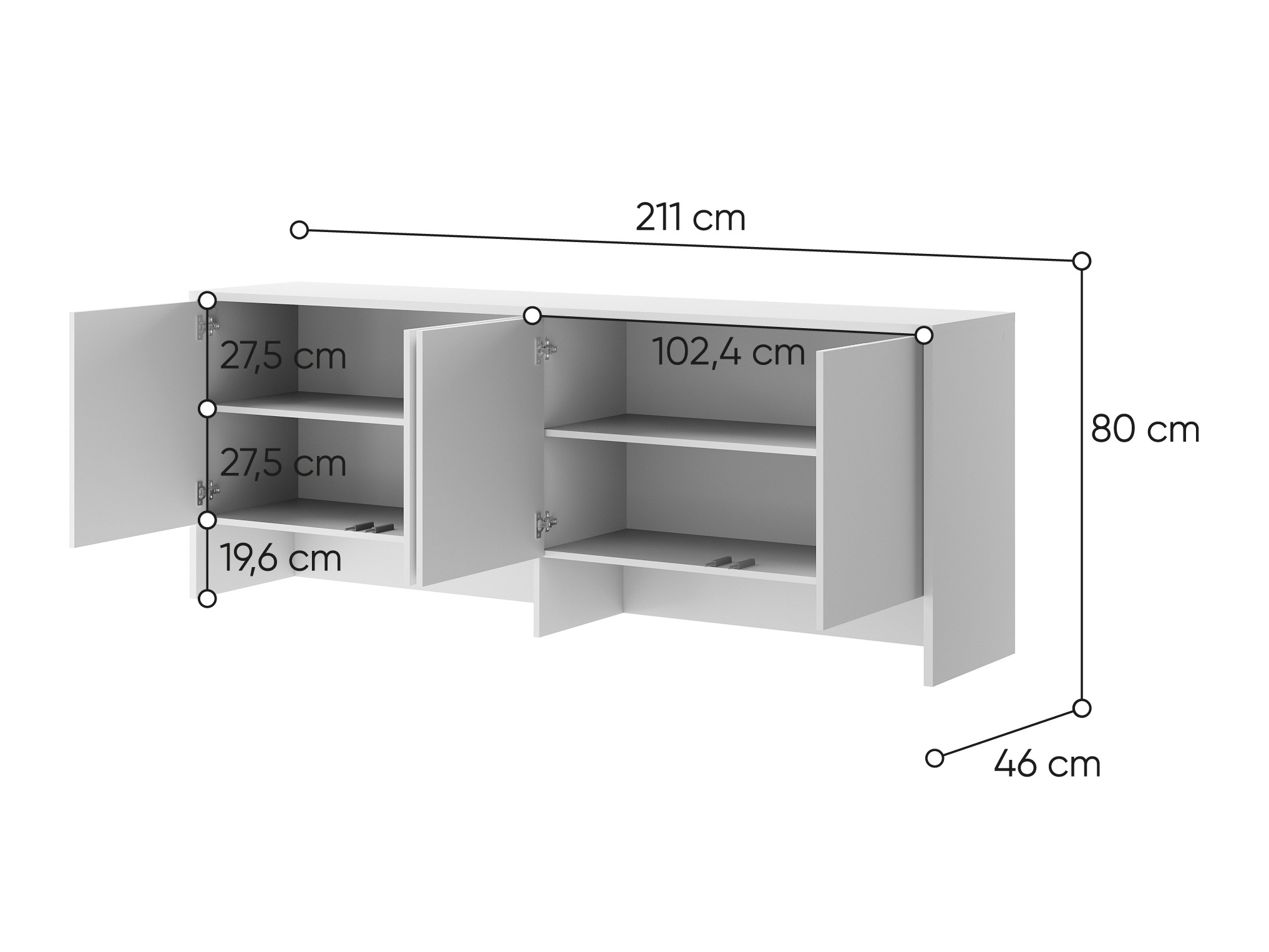 Dressoir Concept Pro Lenart IV (Wit)