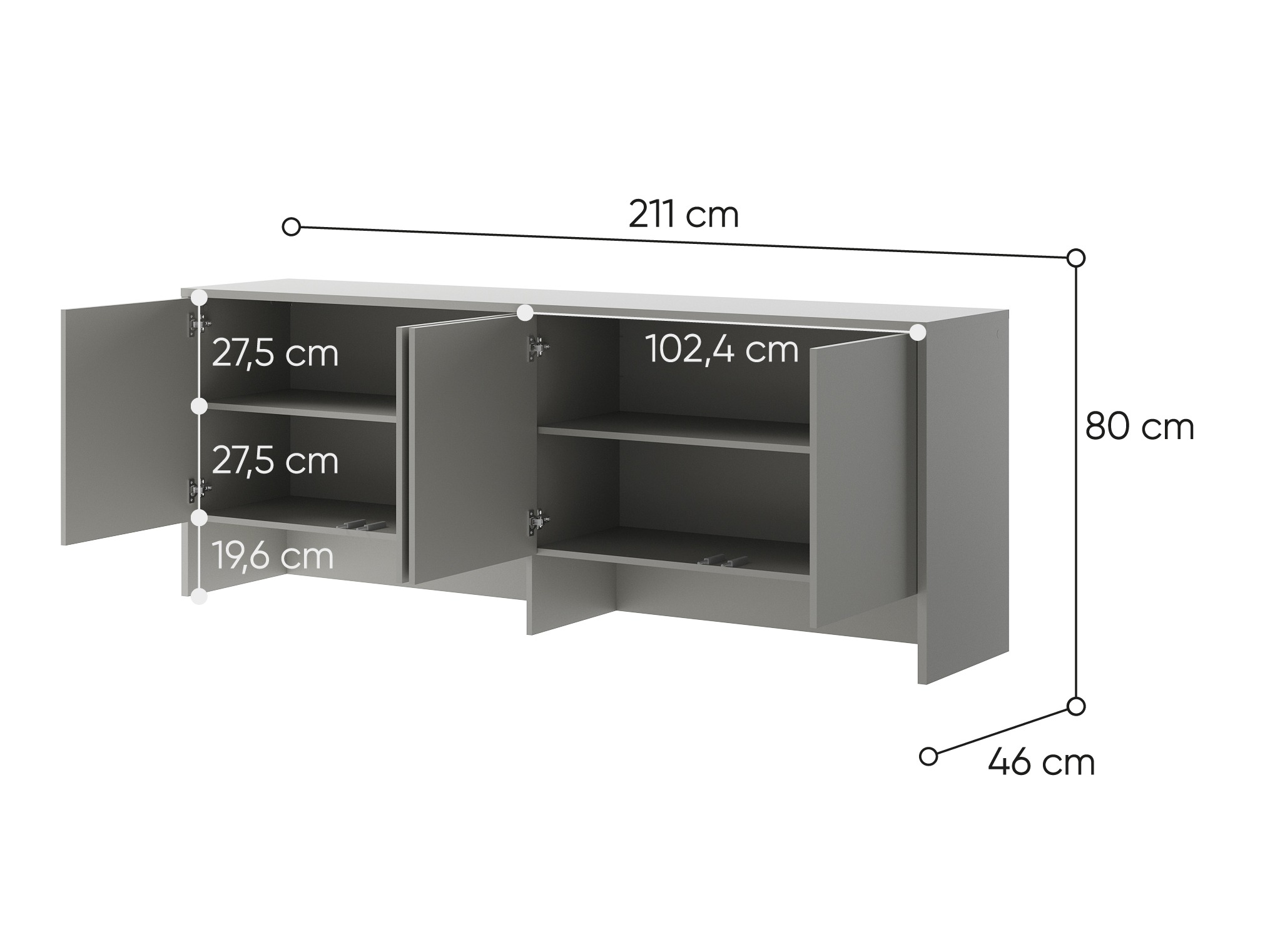 Dressoir Concept Pro Lenart Levfere 119 (Grijs)