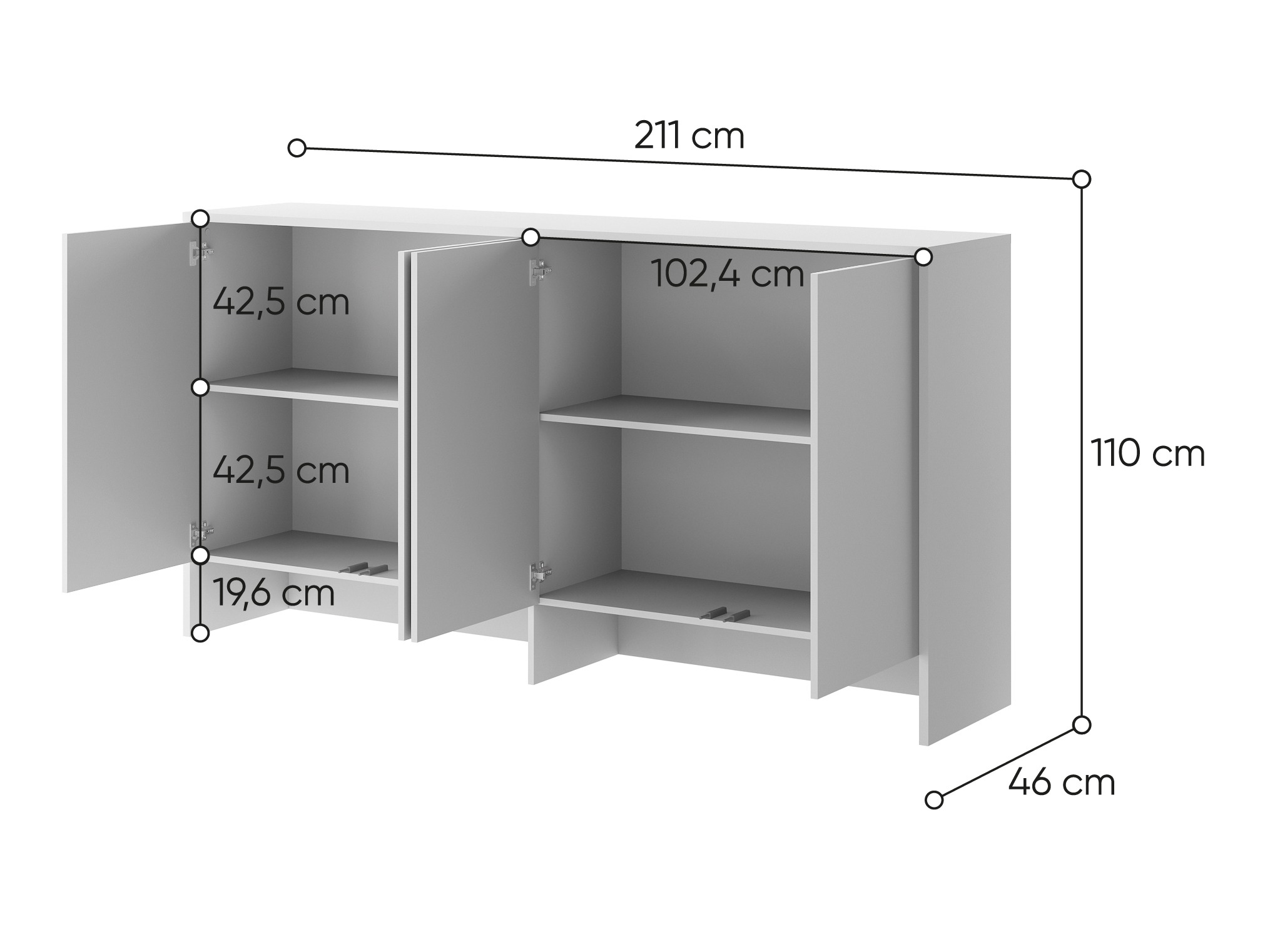 Dressoir Concept Pro Lenart Levfere 120 (Wit)