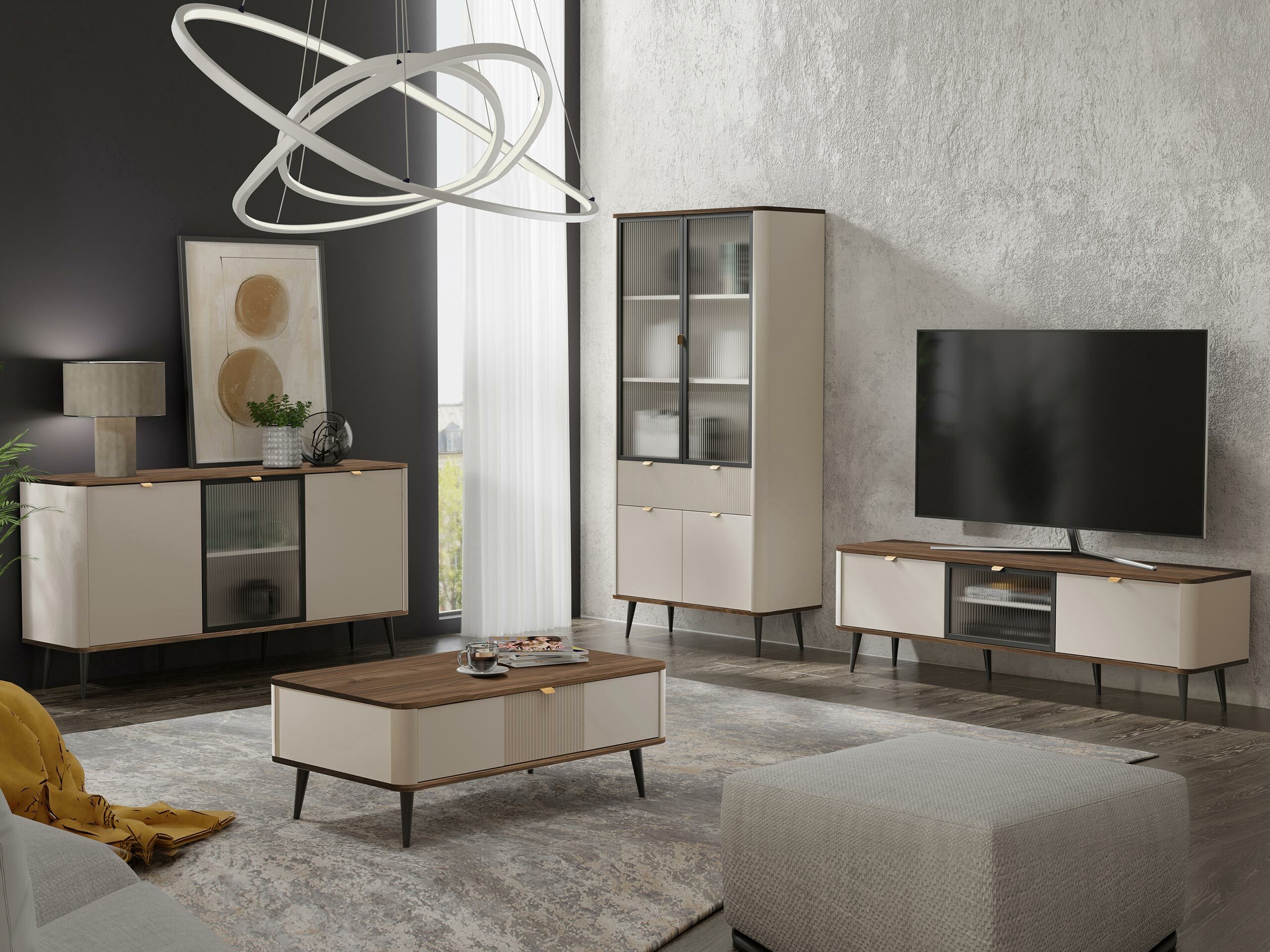 Dressoir Lufela 105 (Kasjmier + Notenhout)