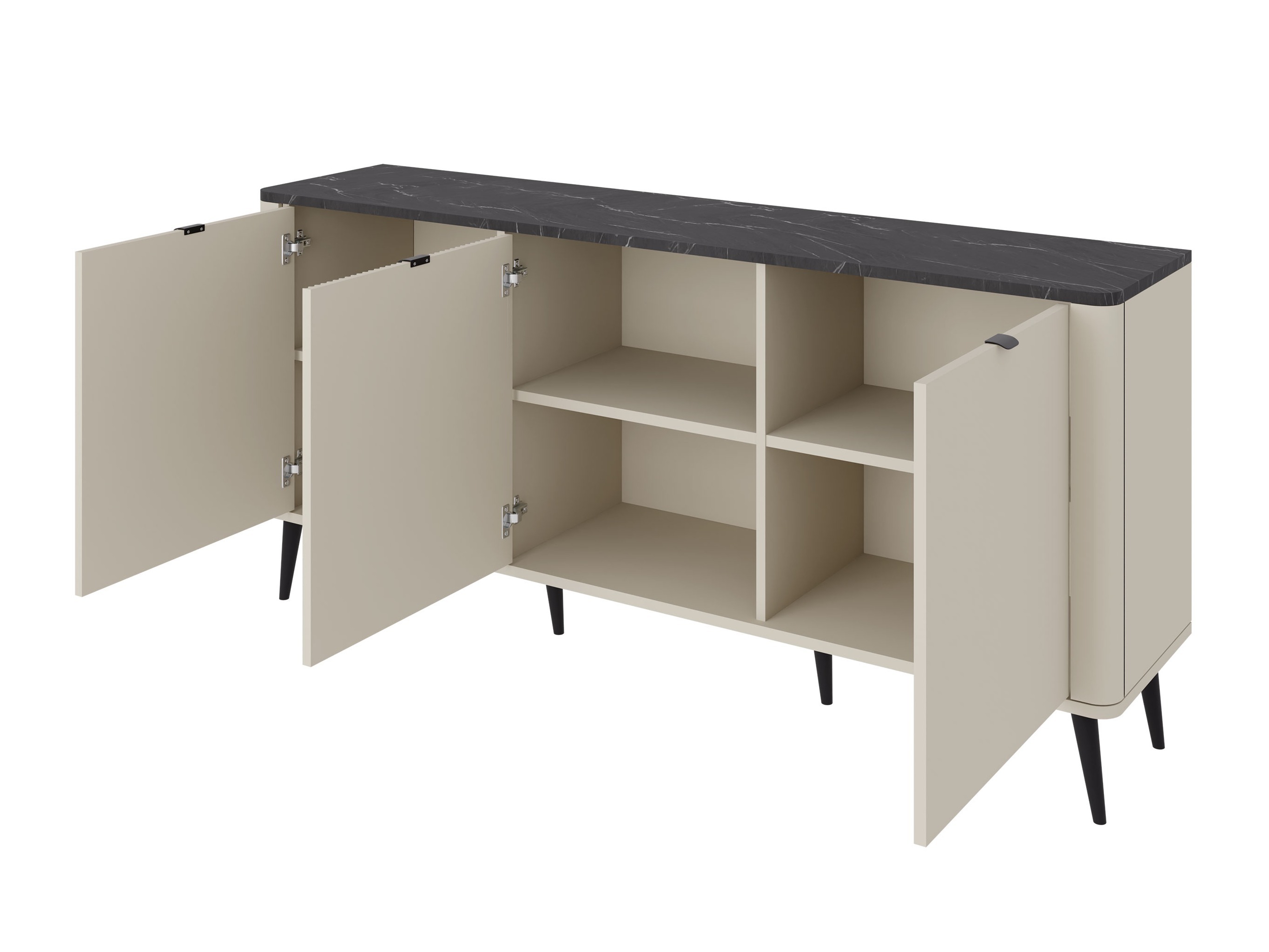 Dressoir Lufela 106 (Kasjmier + Grijs marmer)