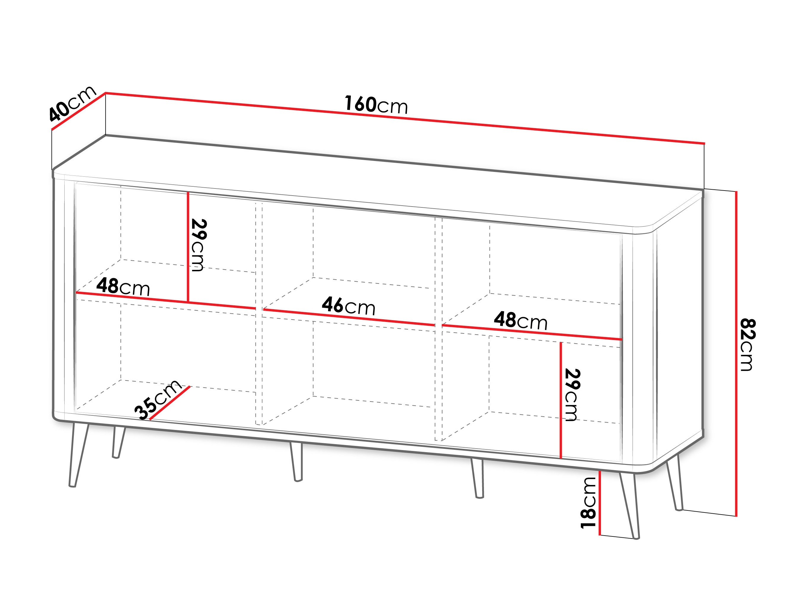 Dressoir Lufela 106 (Kasjmier + Notenhout)