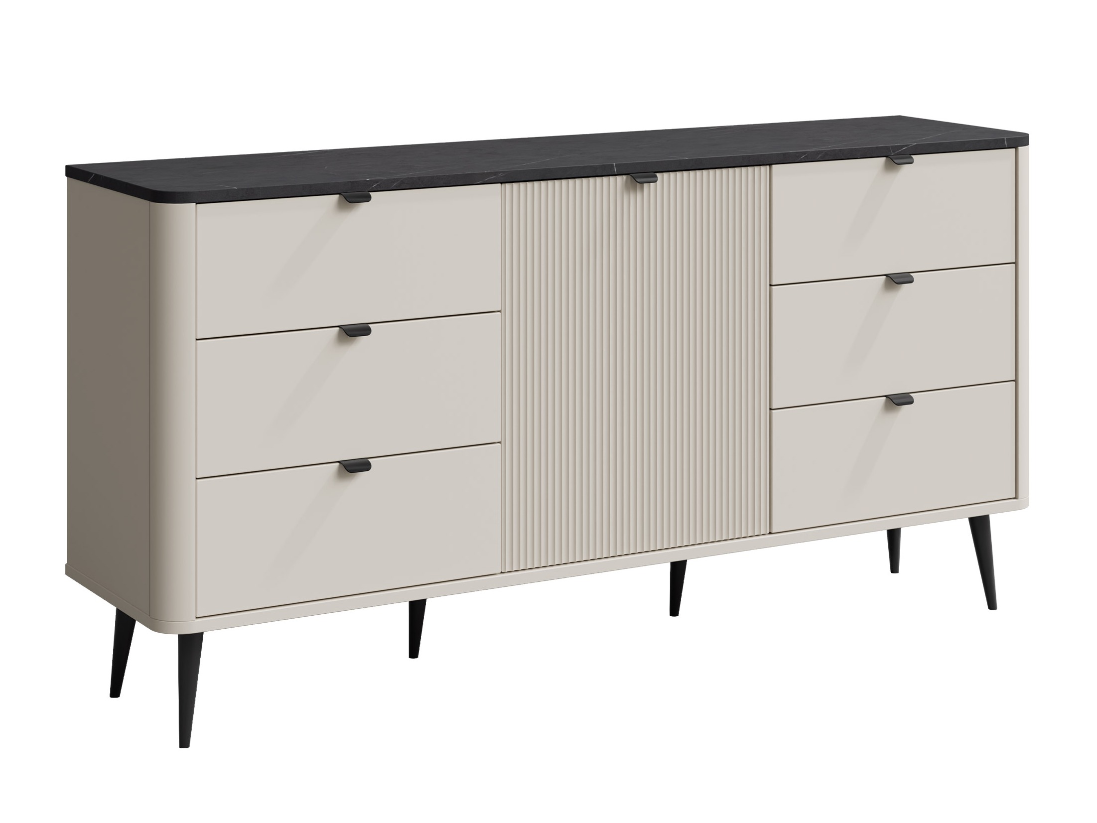 Ladekast Lufela 107 (Kasjmier + Grijs marmer)