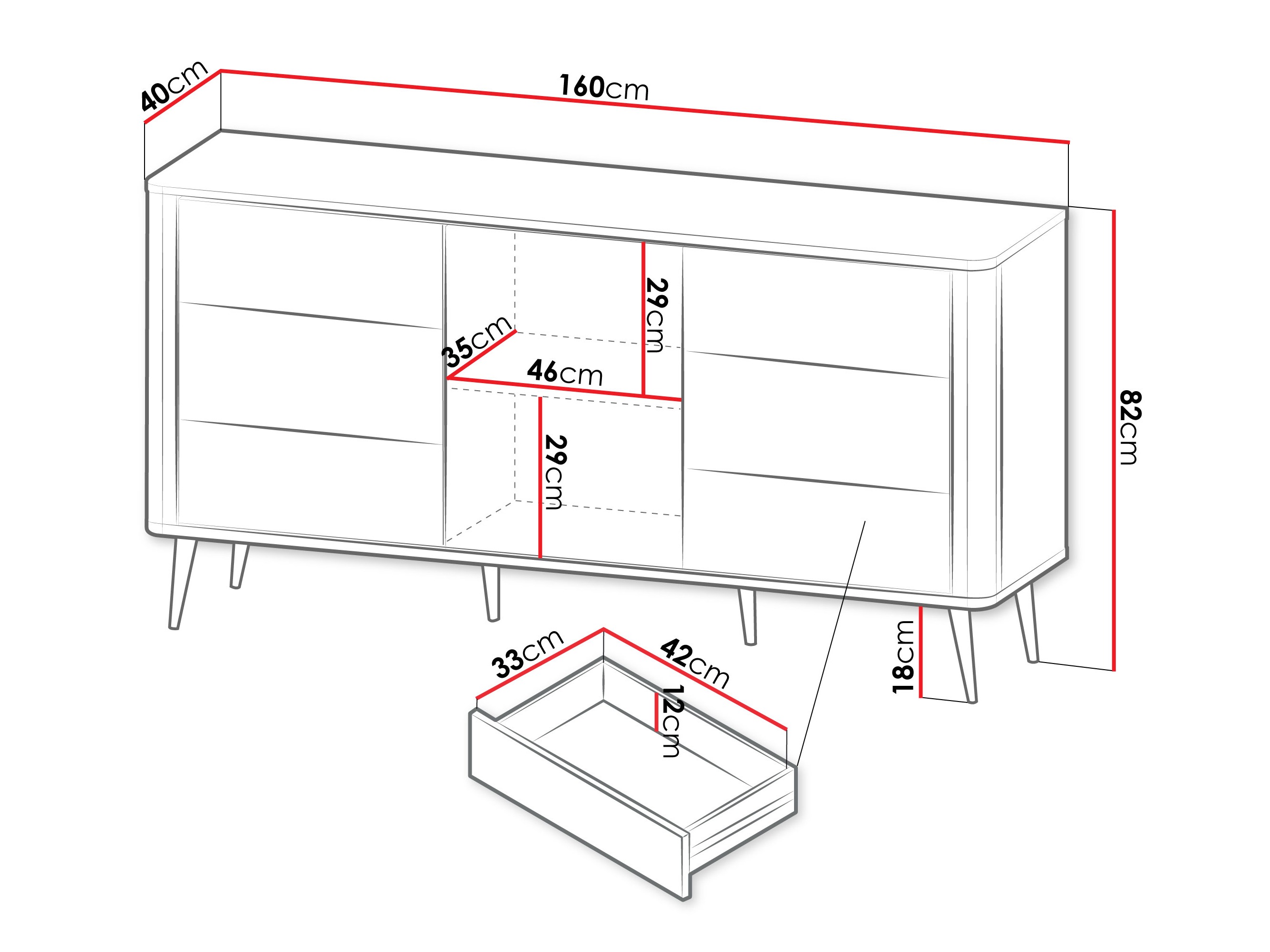 Ladekast Lufela 107 (Kasjmier + Notenhout)
