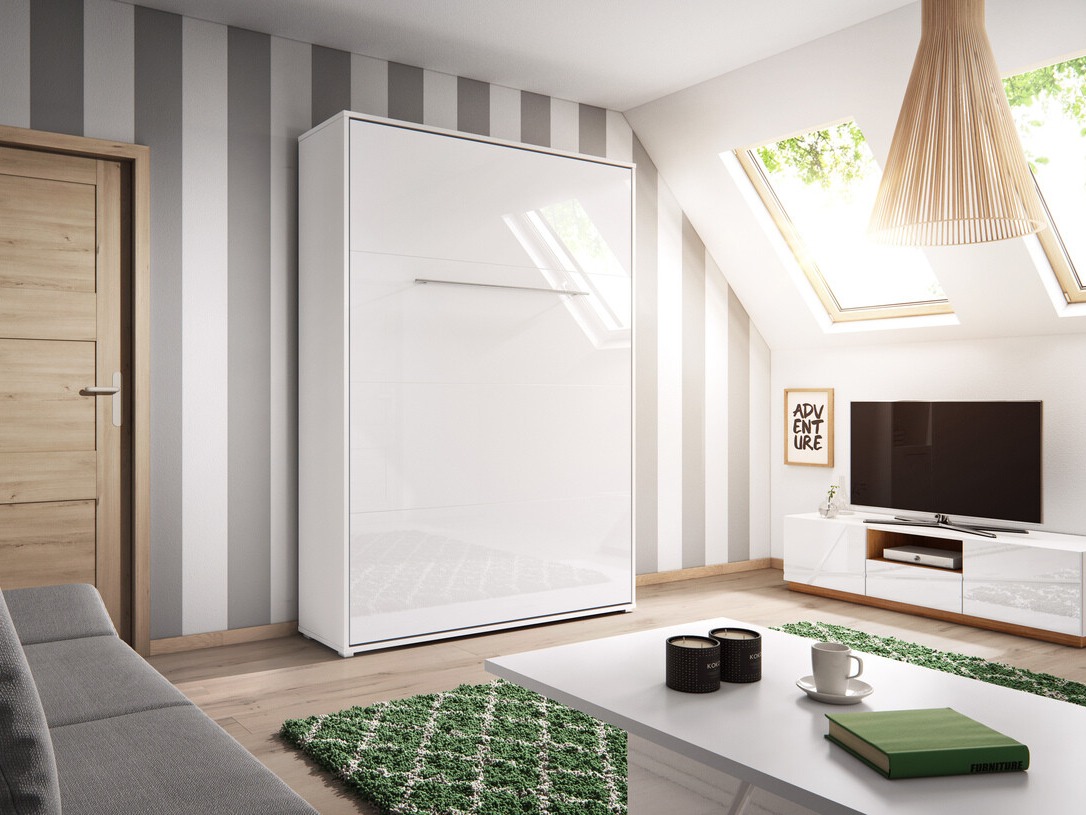 Muurbed Concept Pro Lenart III (Wit + Glanzend wit)