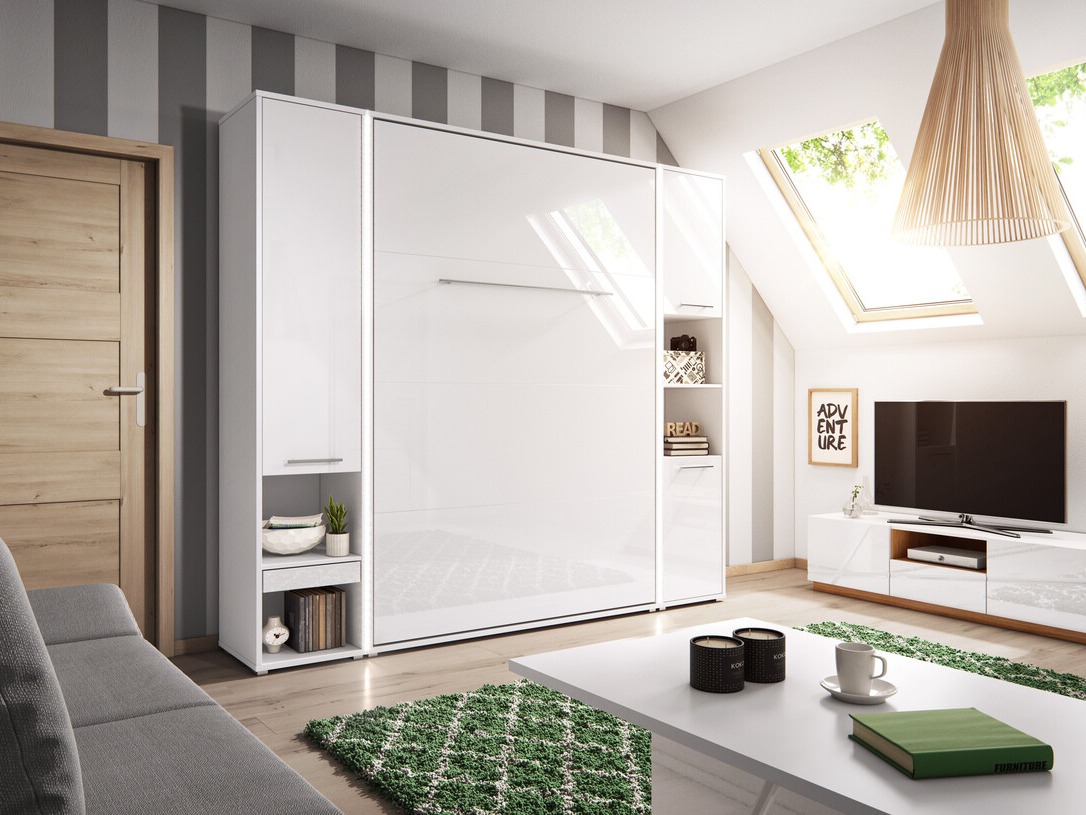 Muurbed Concept Pro Lenart III (Wit + Glanzend wit)