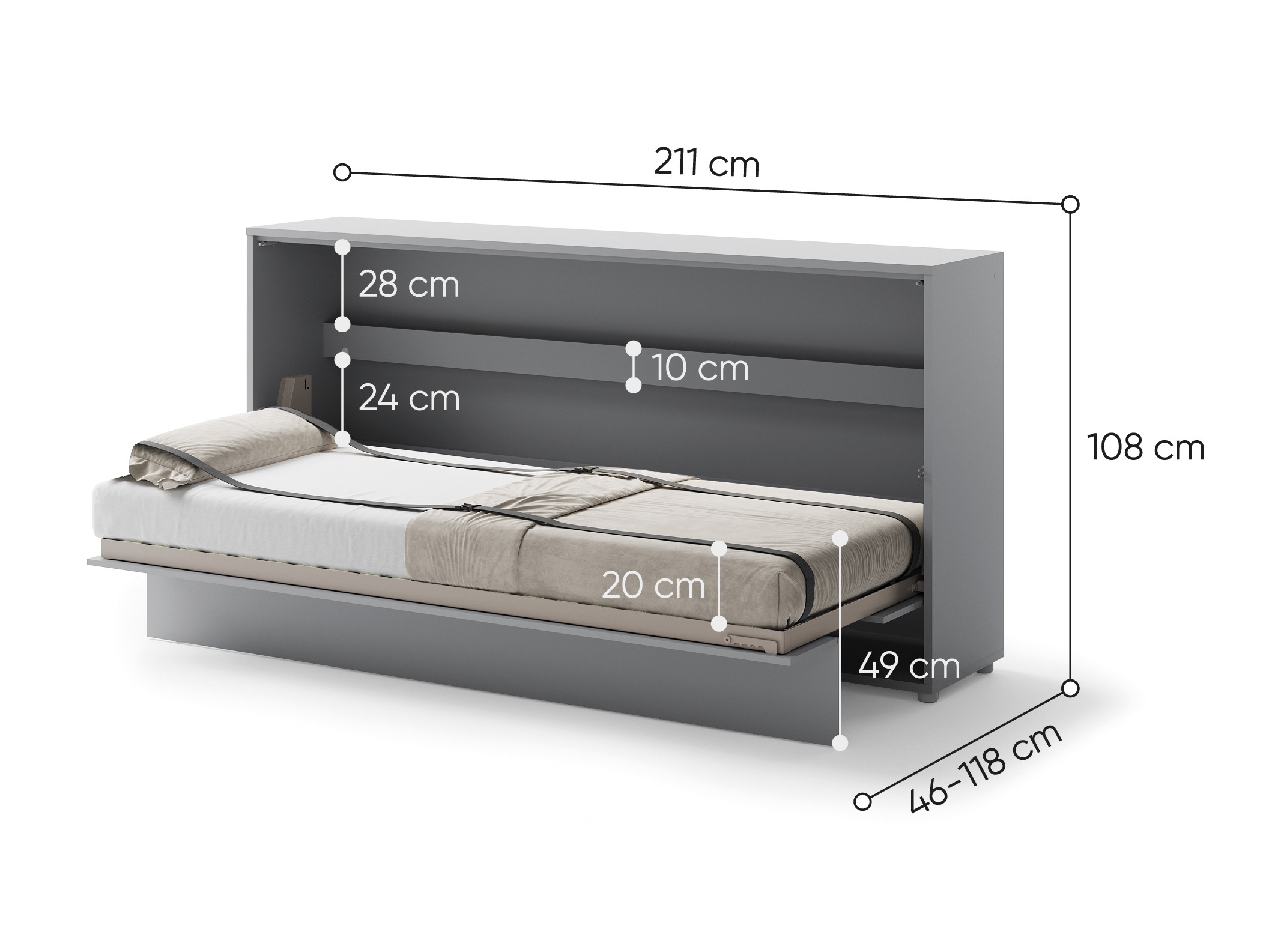 Muurbed Concept Pro Lenart Levfere 115 (Grijs)