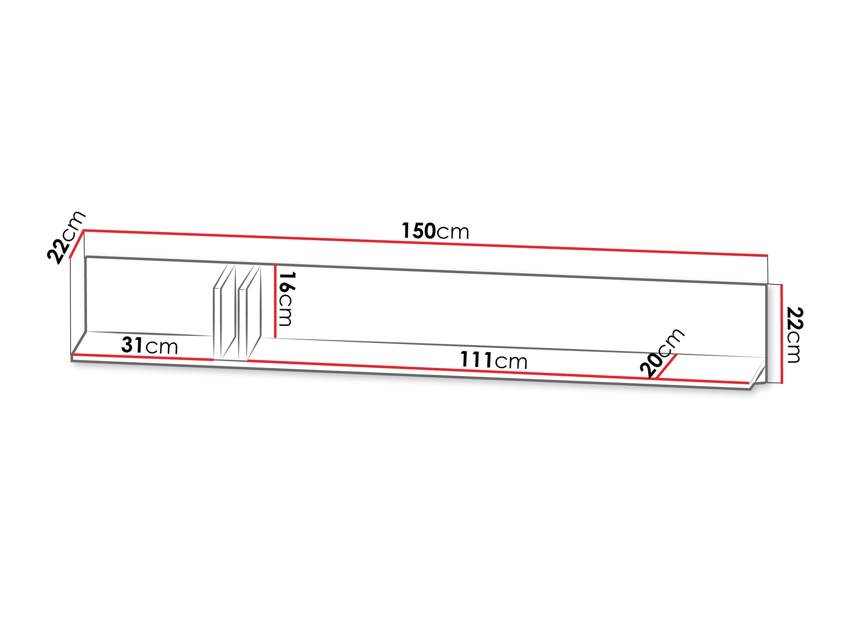 Wandplank Levali 113 (Beige)
