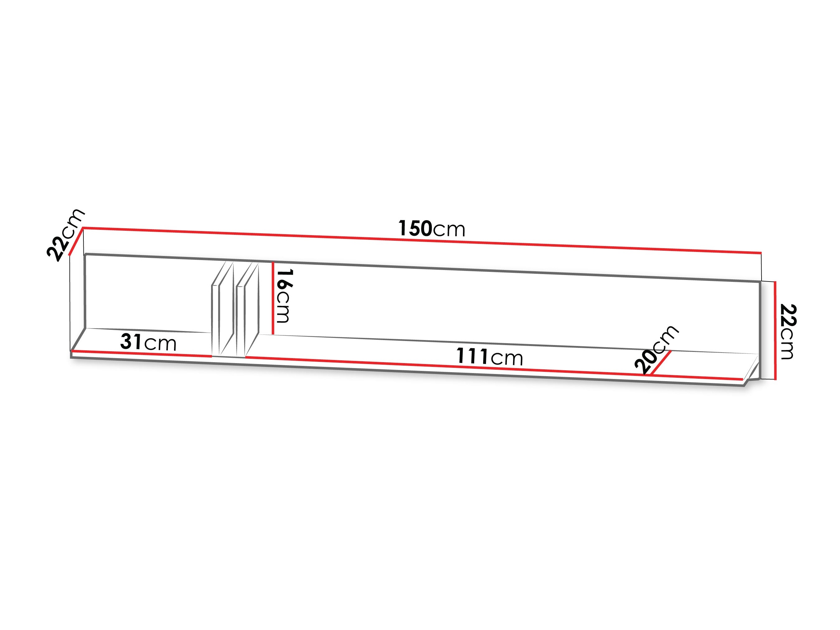 Wandplank Levali 113 (Stoffig groen)