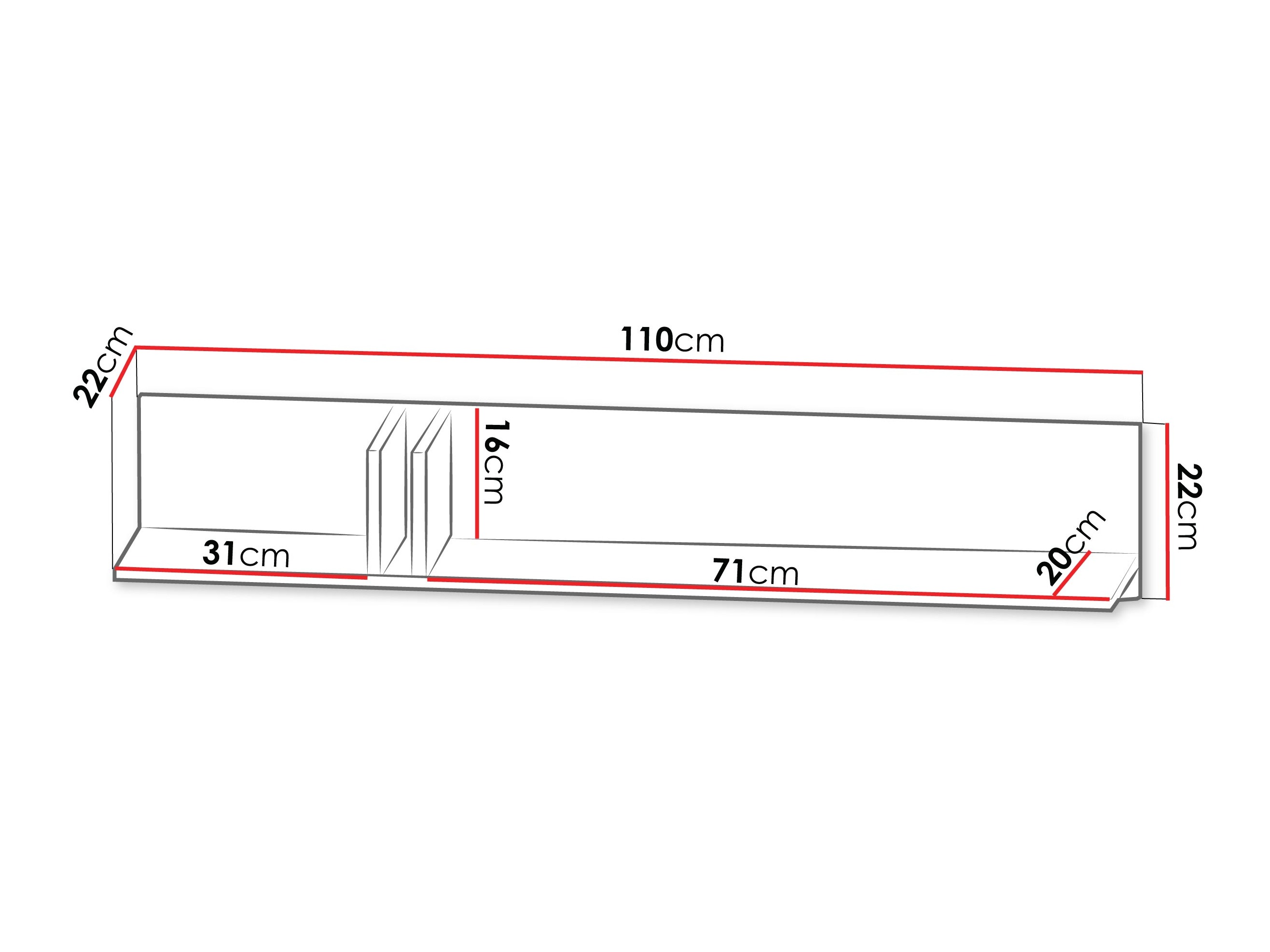 Wandplank Levali 114 (Beige)