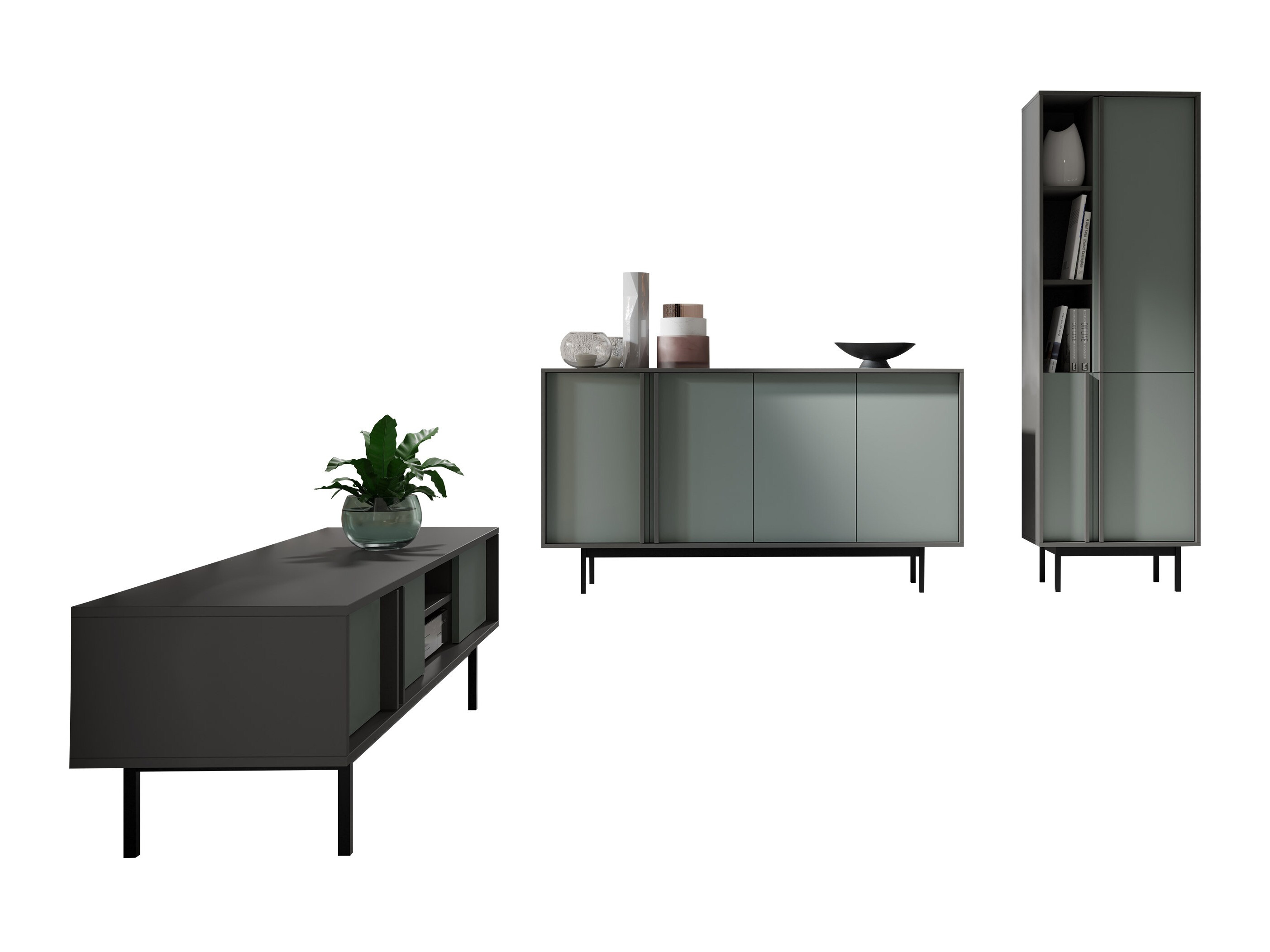 Woonkamerset Levali 115 (Stoffig groen)