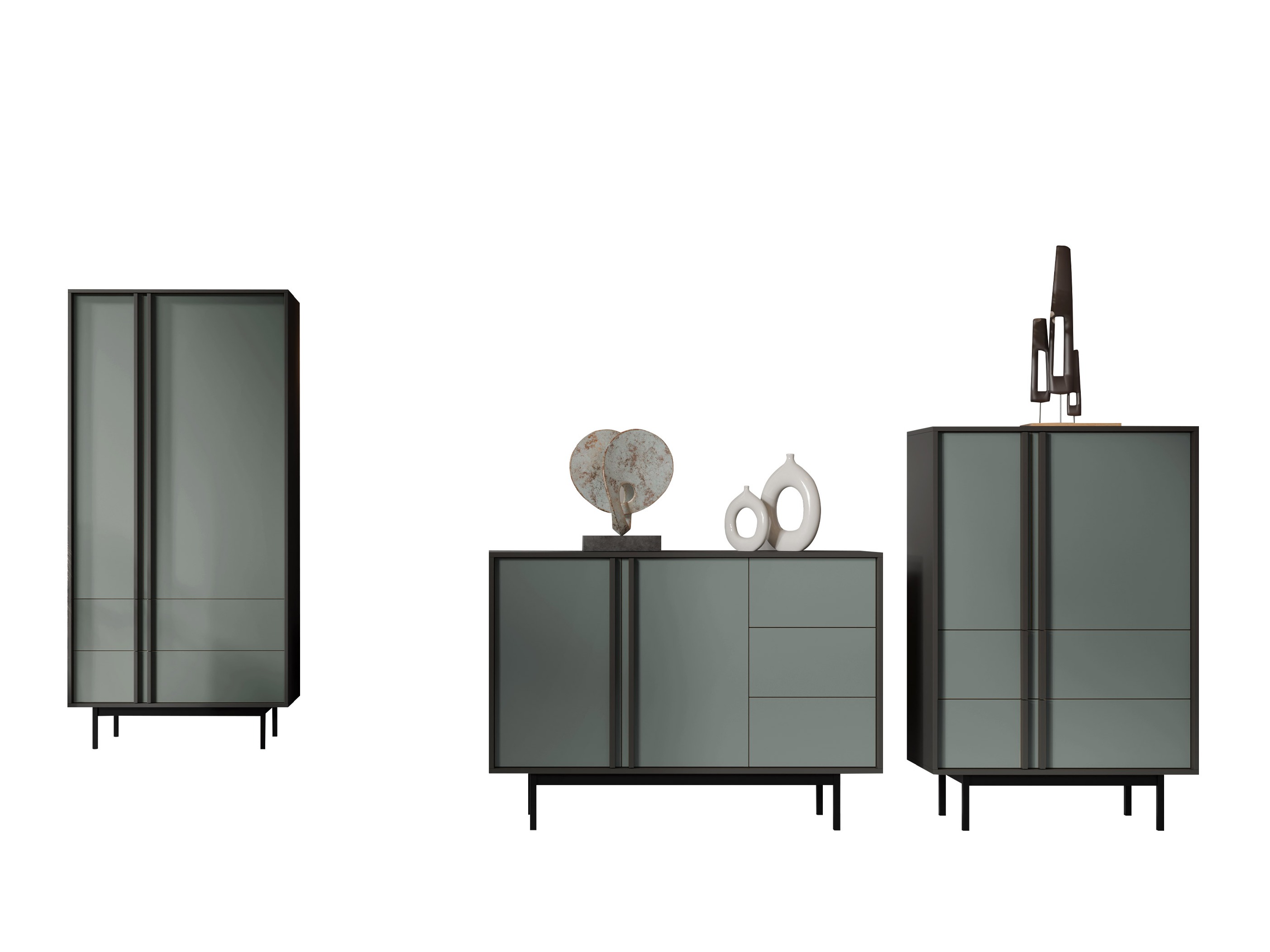 Woonkamerset Levali 116 (Stoffig groen)