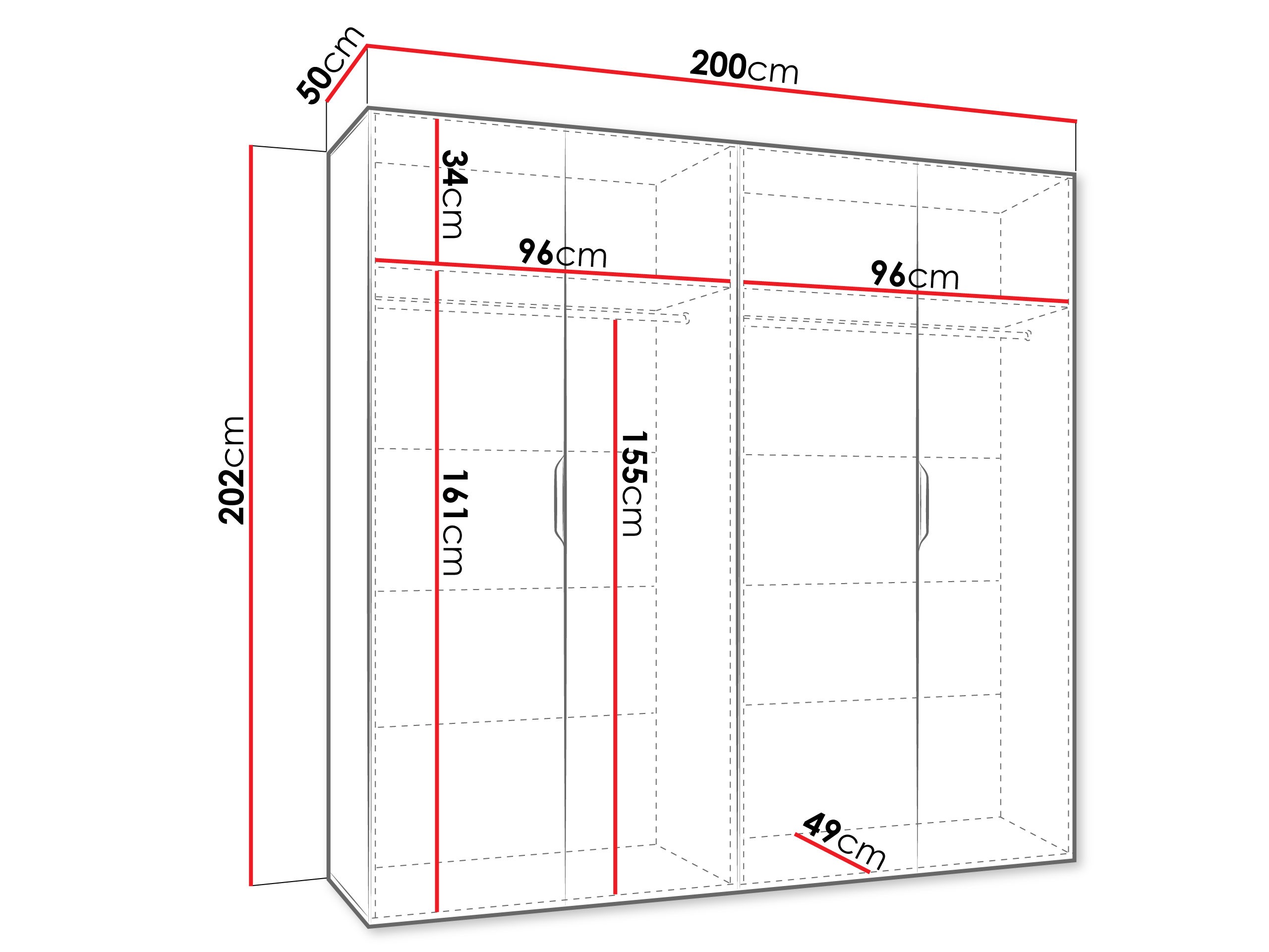 Kledingkast Hartford 513 (Zwart)