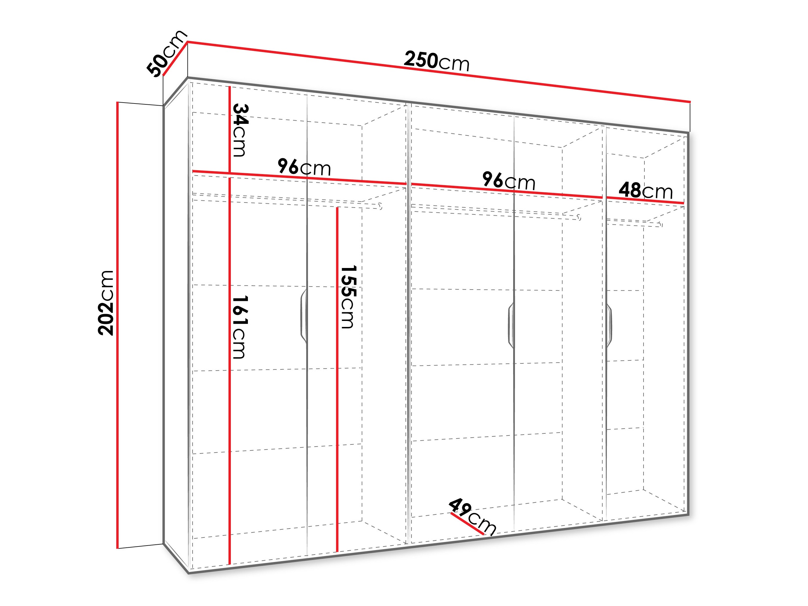 Kledingkast Hartford 515 (Wit)