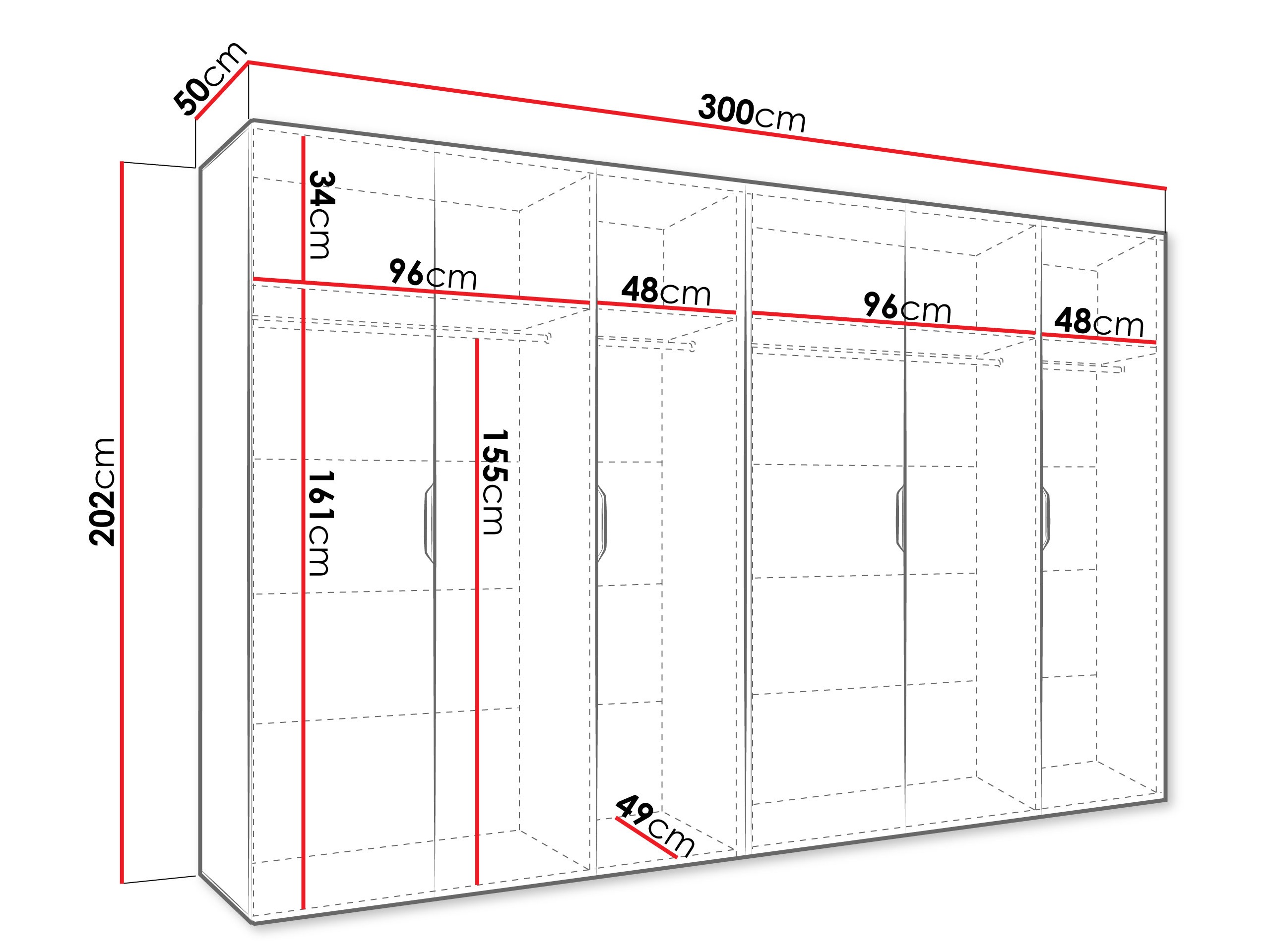 Kledingkast Hartford 517 (Zwart)