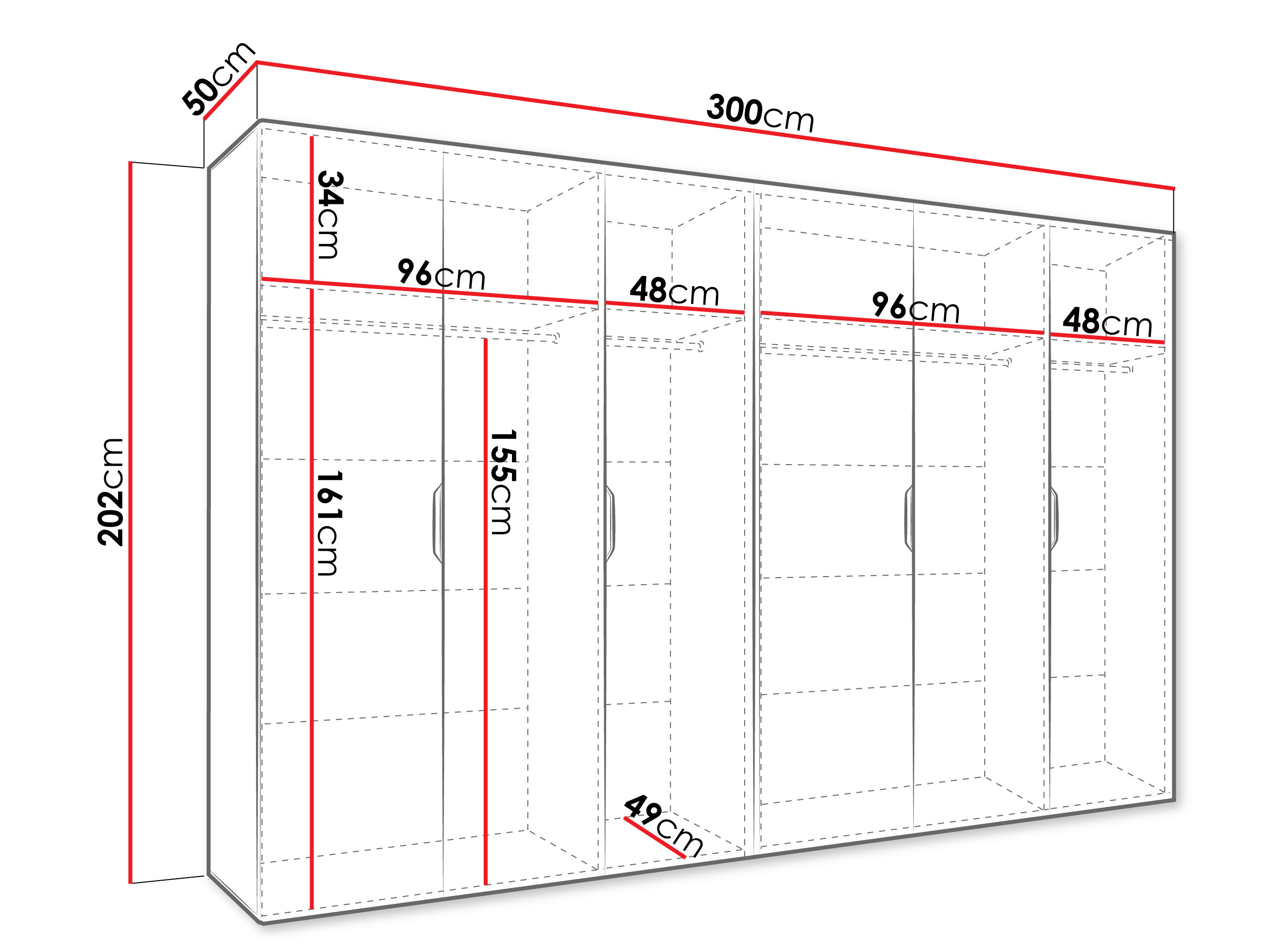 Kledingkast Hartford 518 (Wit)