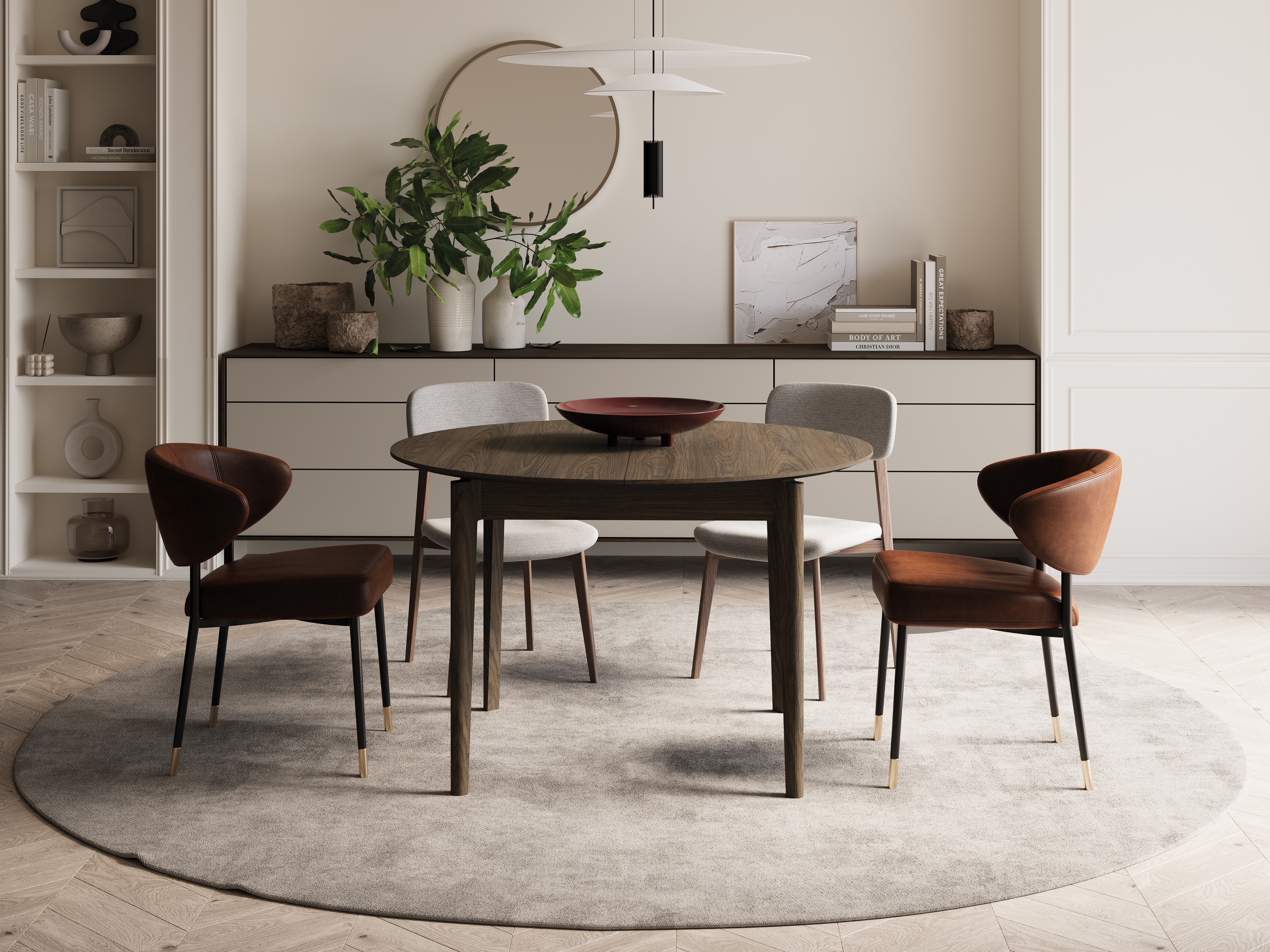 Tafel Fresno 175 (Donkere eik)