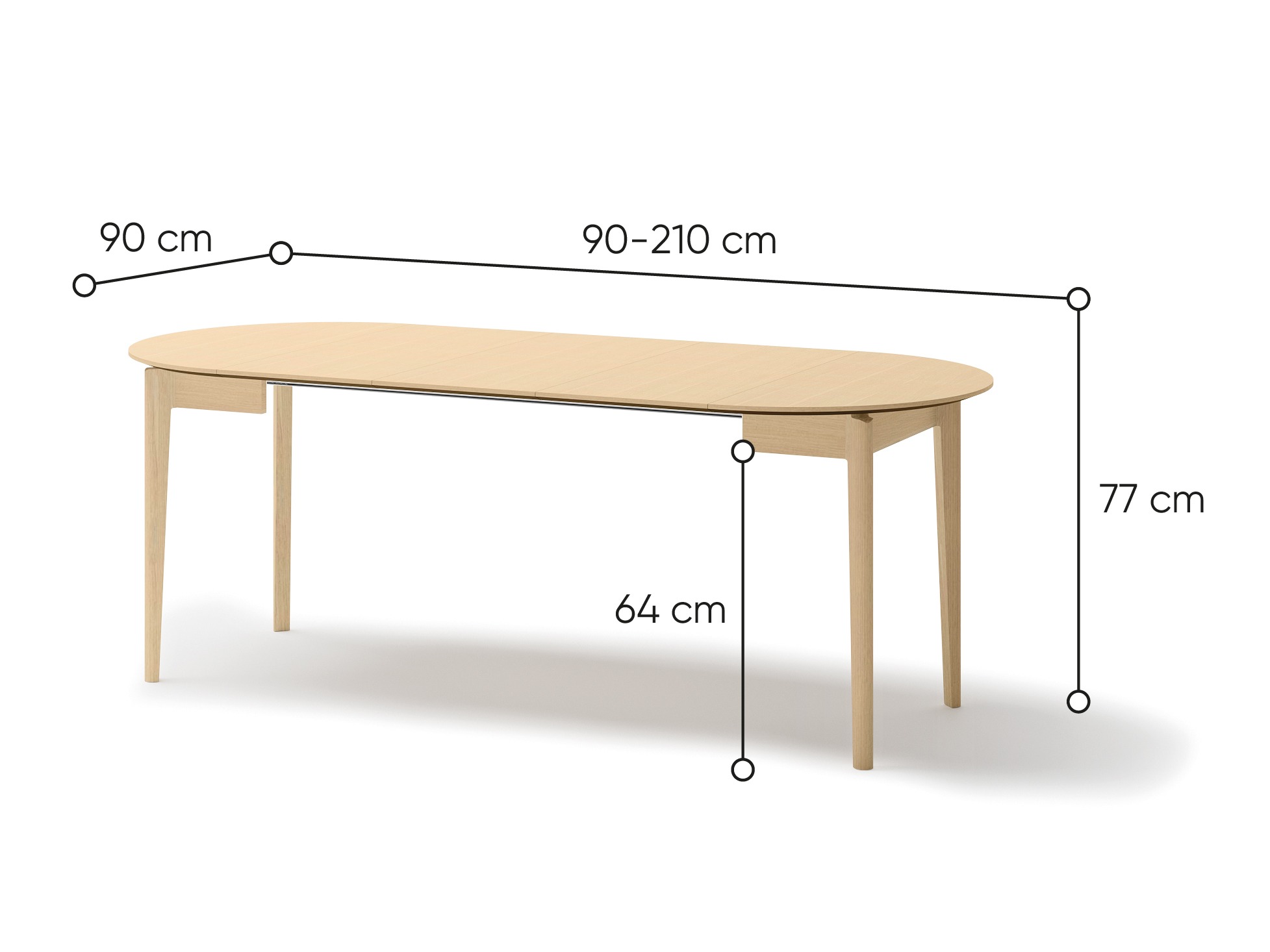 Tafel Fresno 180 (Licht eiken)