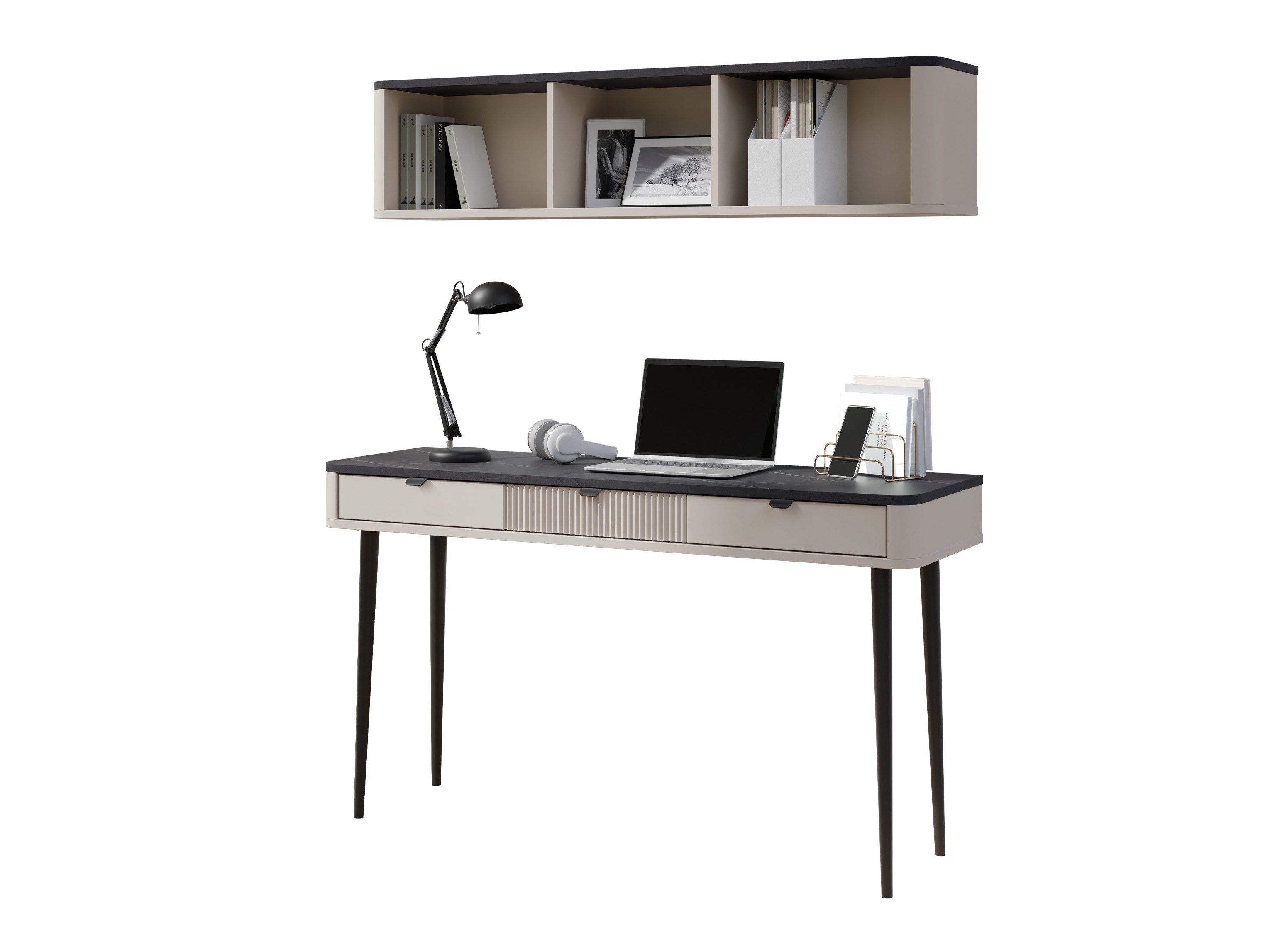 Thuiskantoorset Lufela 123 (Kasjmier + Grijs marmer)