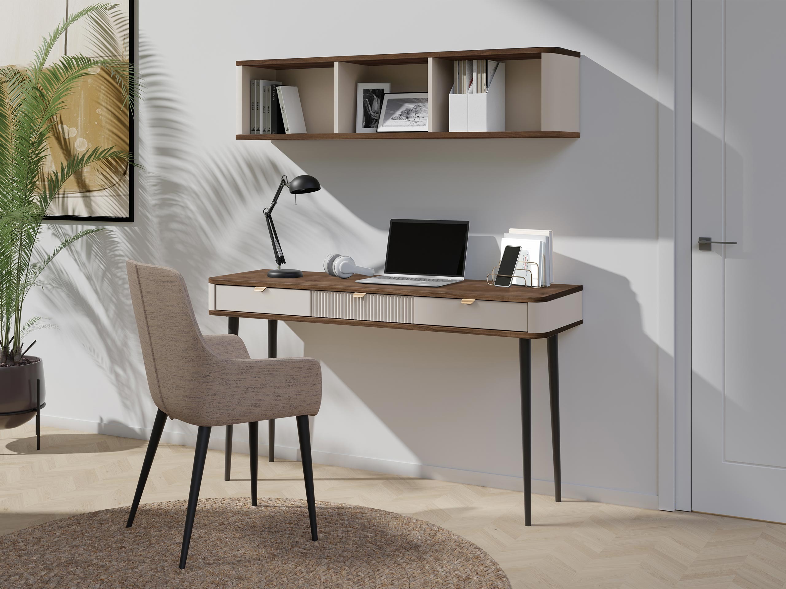 Thuiskantoorset Lufela 123 (Kasjmier + Notenhout)