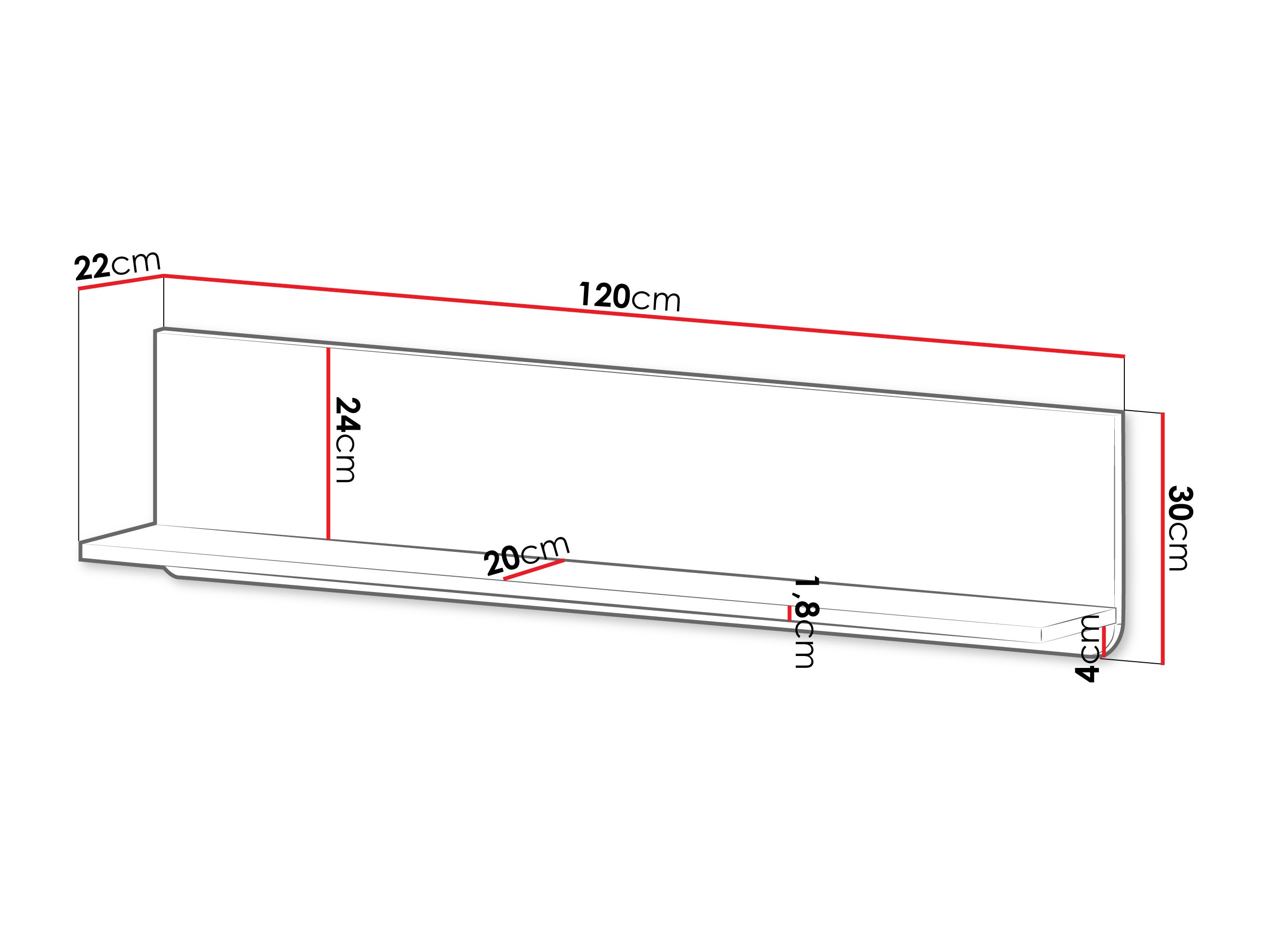 Wandplank Lufela 118 (Kasjmier + Grijs marmer)